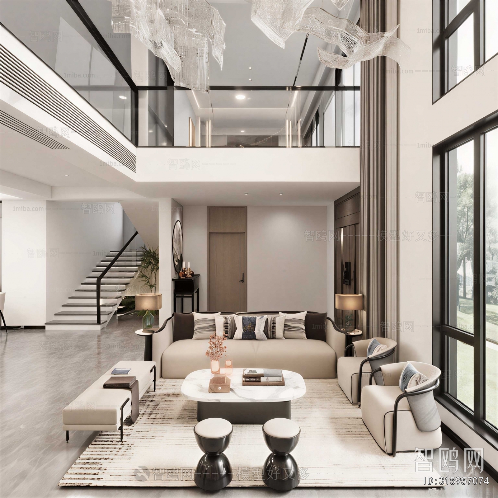 New Chinese Style A Living Room