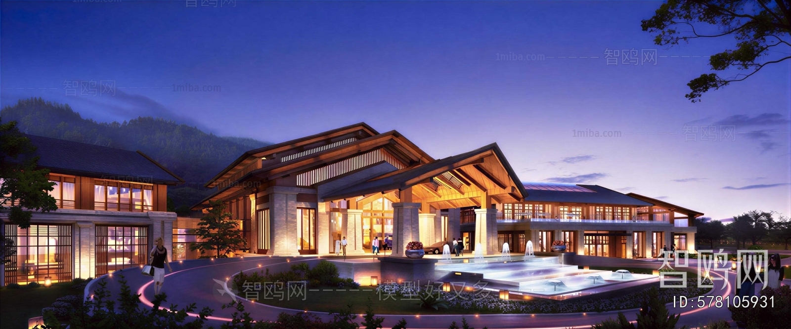 New Chinese Style Appearance Of Commercial Building