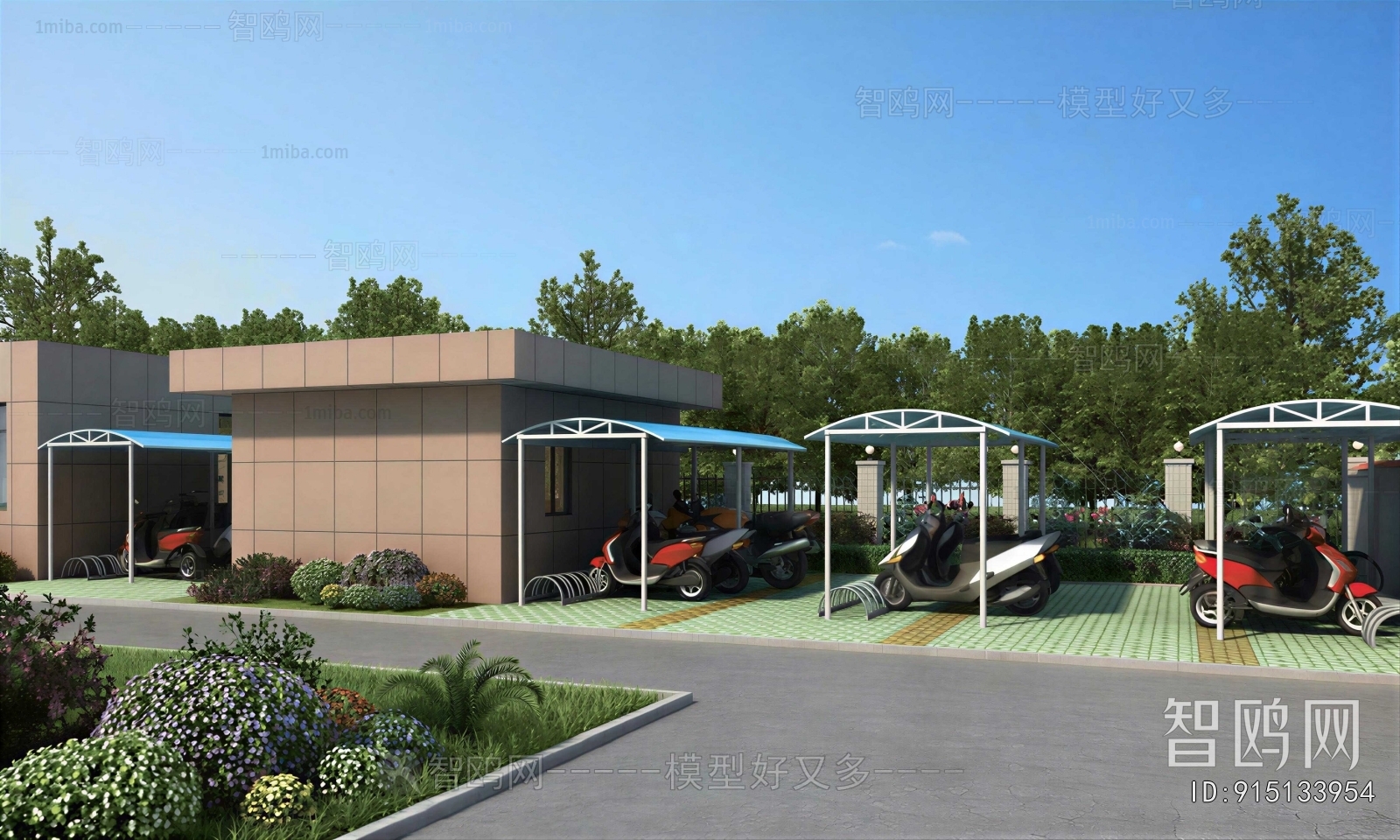 Modern Outdoor Parking Lot