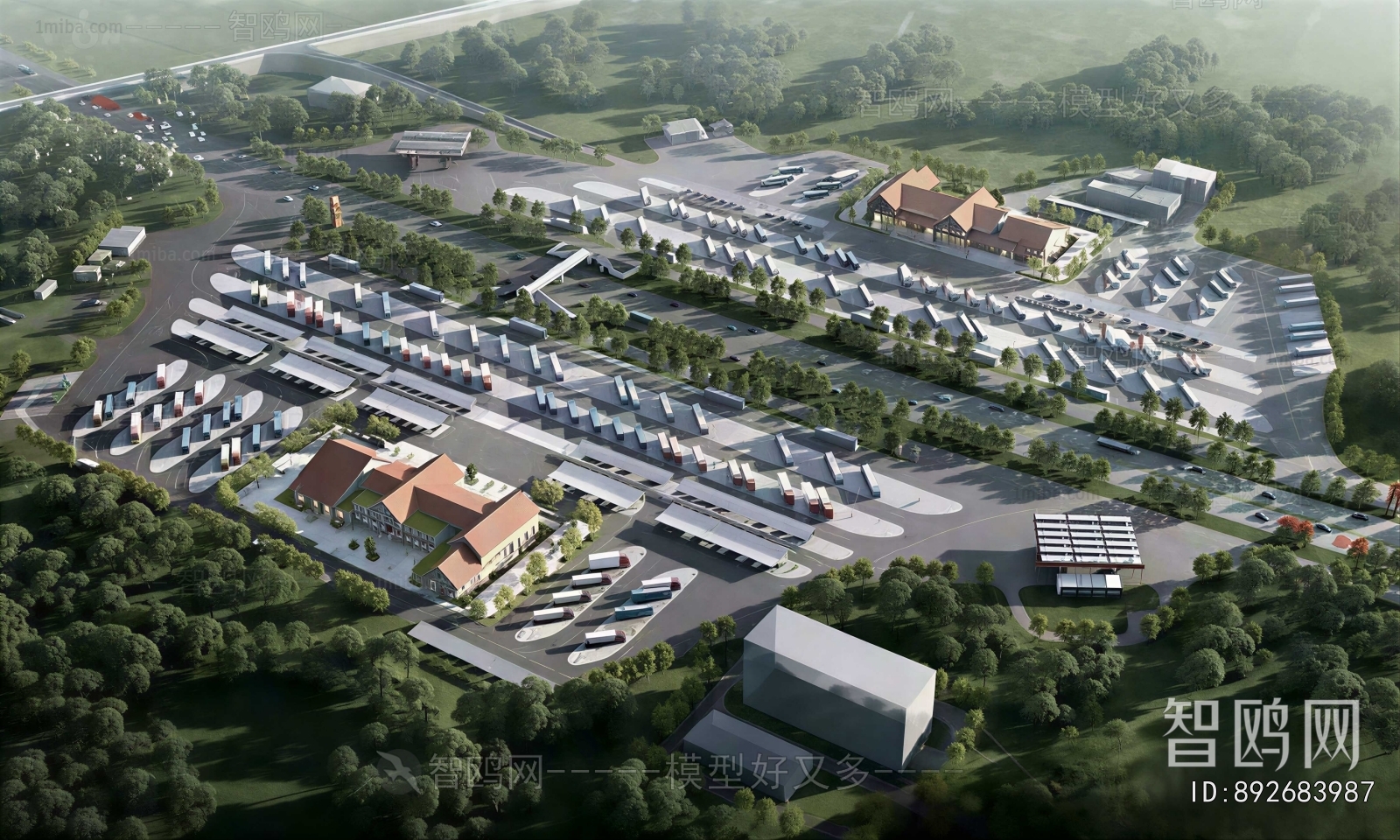 Southeast Asian Style Architectural Bird's-eye View Planning