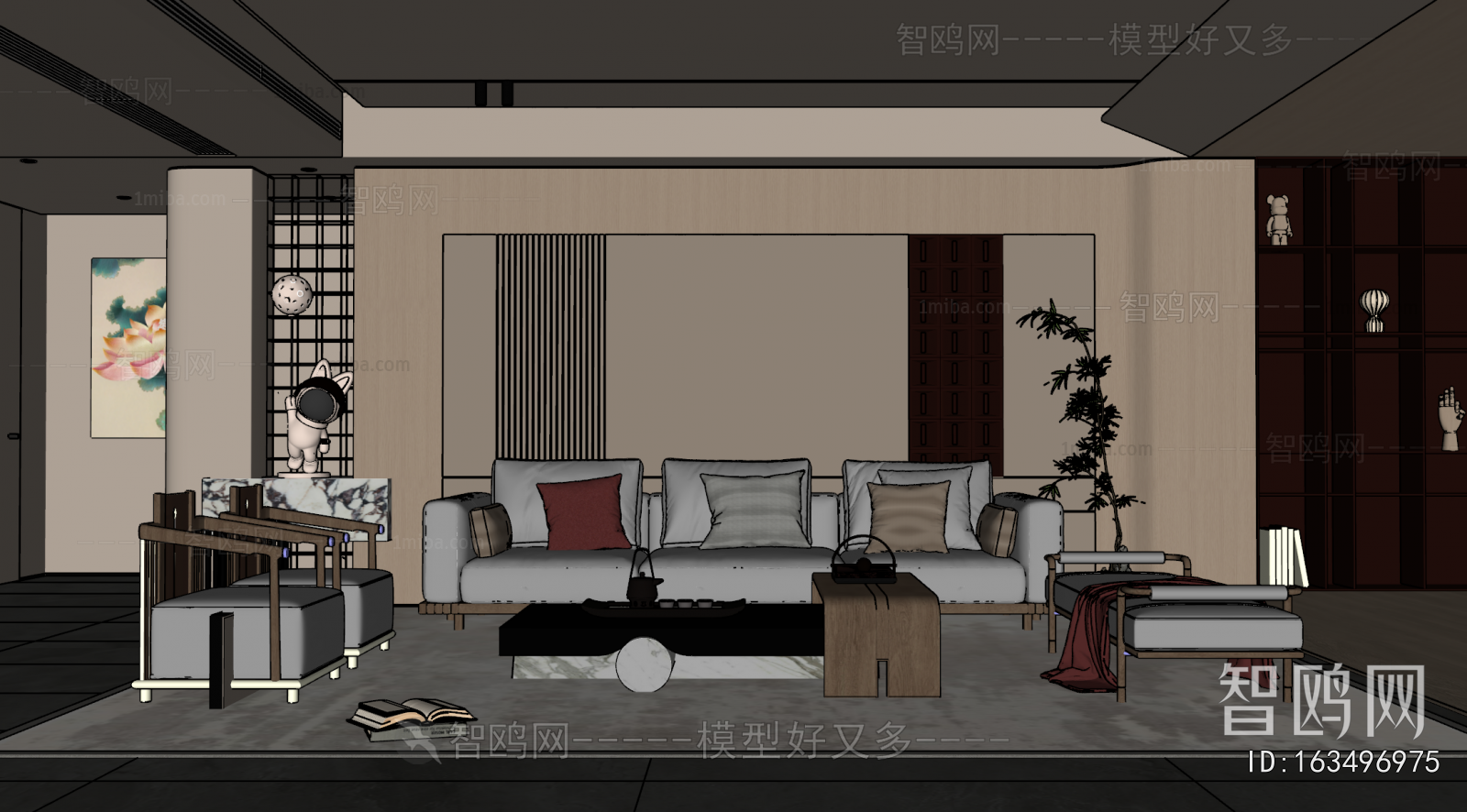 New Chinese Style A Living Room