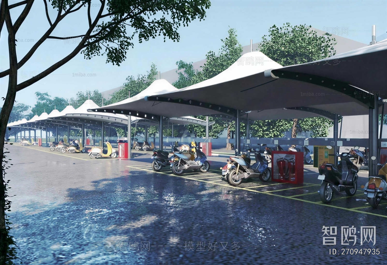 Modern Outdoor Parking Lot
