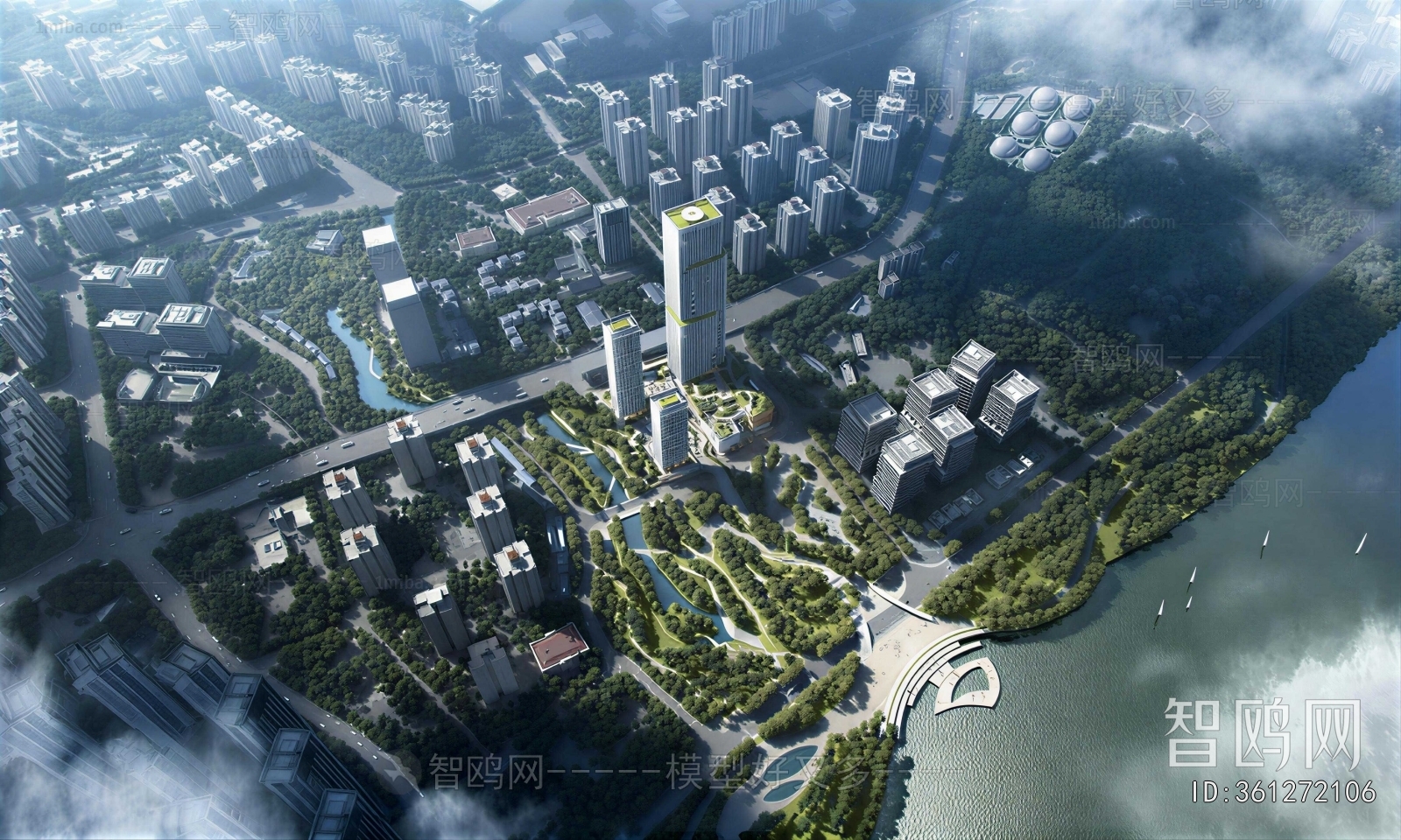 Modern Architectural Bird's-eye View Planning