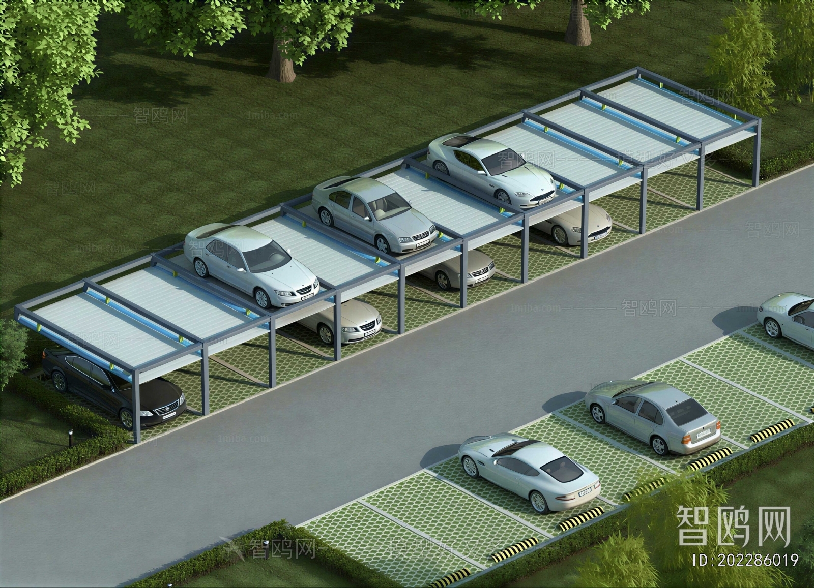 Modern Outdoor Parking Lot