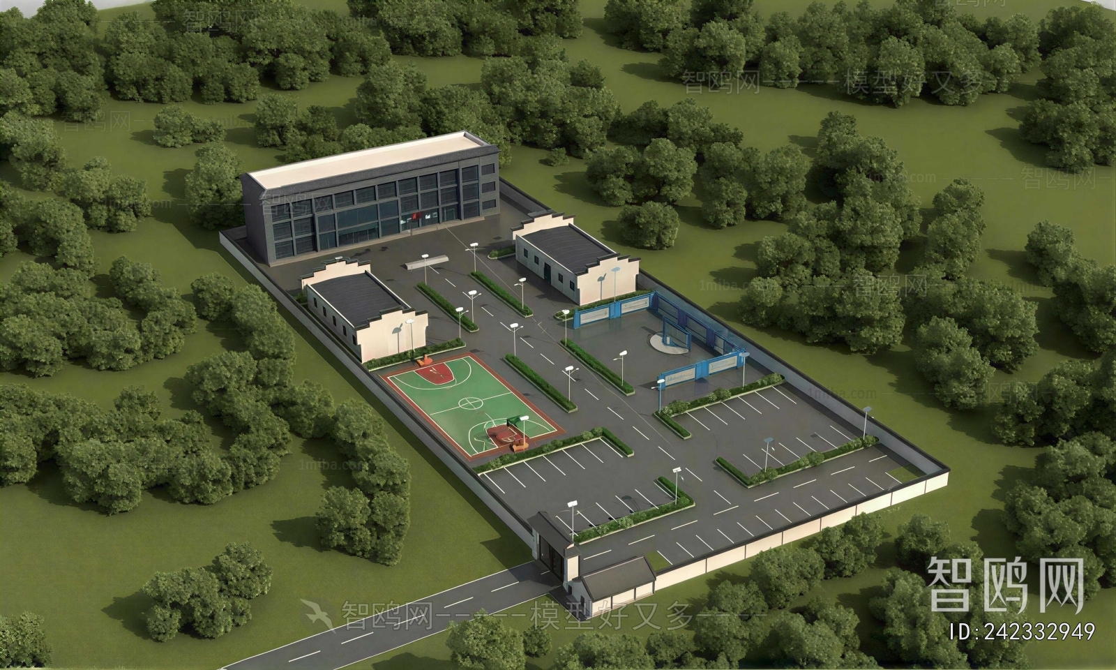 New Chinese Style Architectural Bird's-eye View Planning