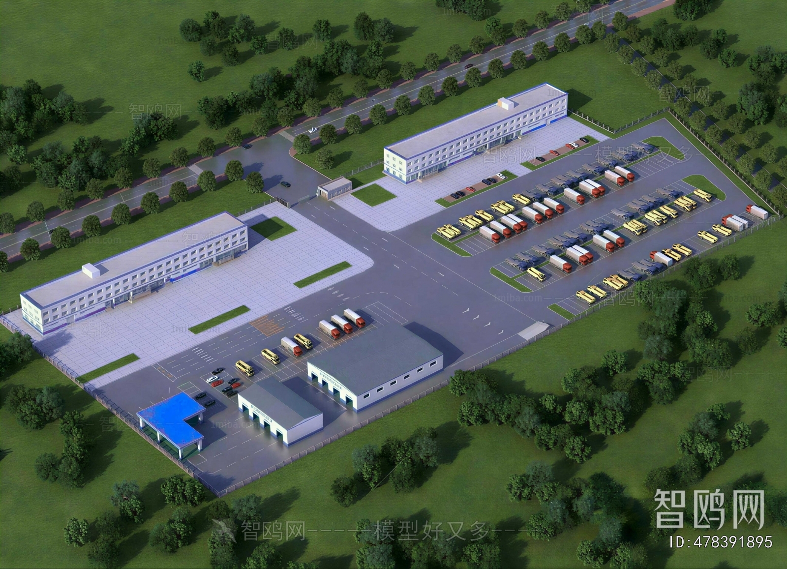 Modern Architectural Bird's-eye View Planning