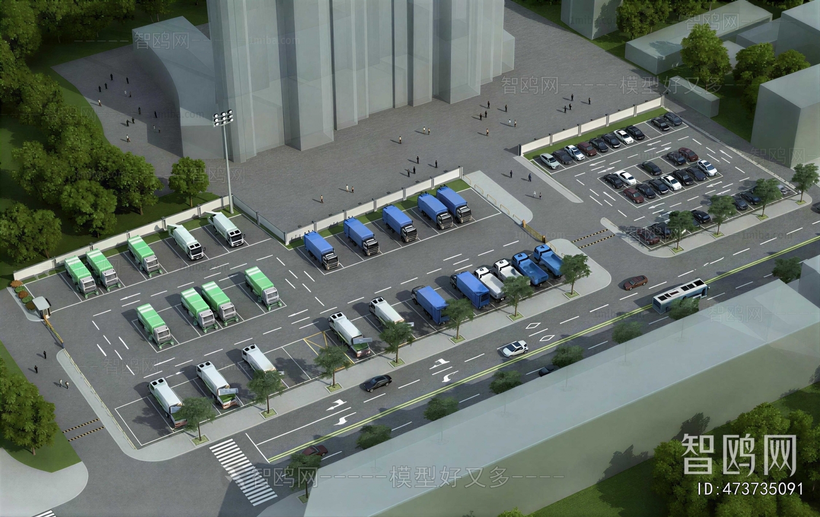 Modern Outdoor Parking Lot
