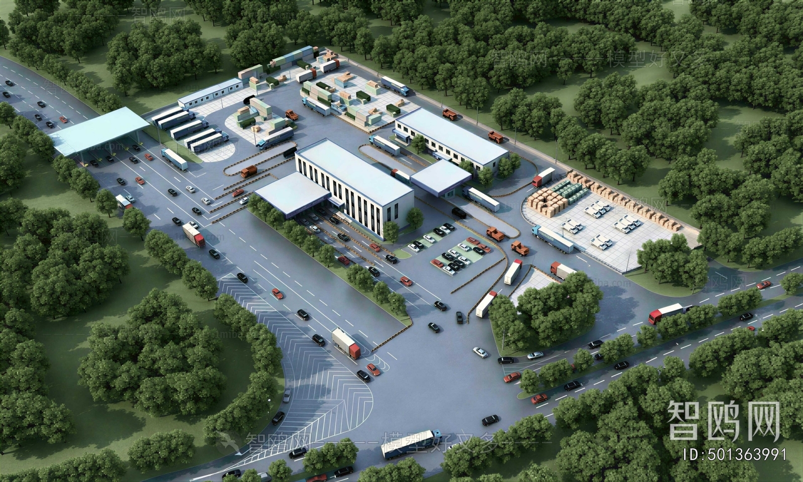 Modern Architectural Bird's-eye View Planning