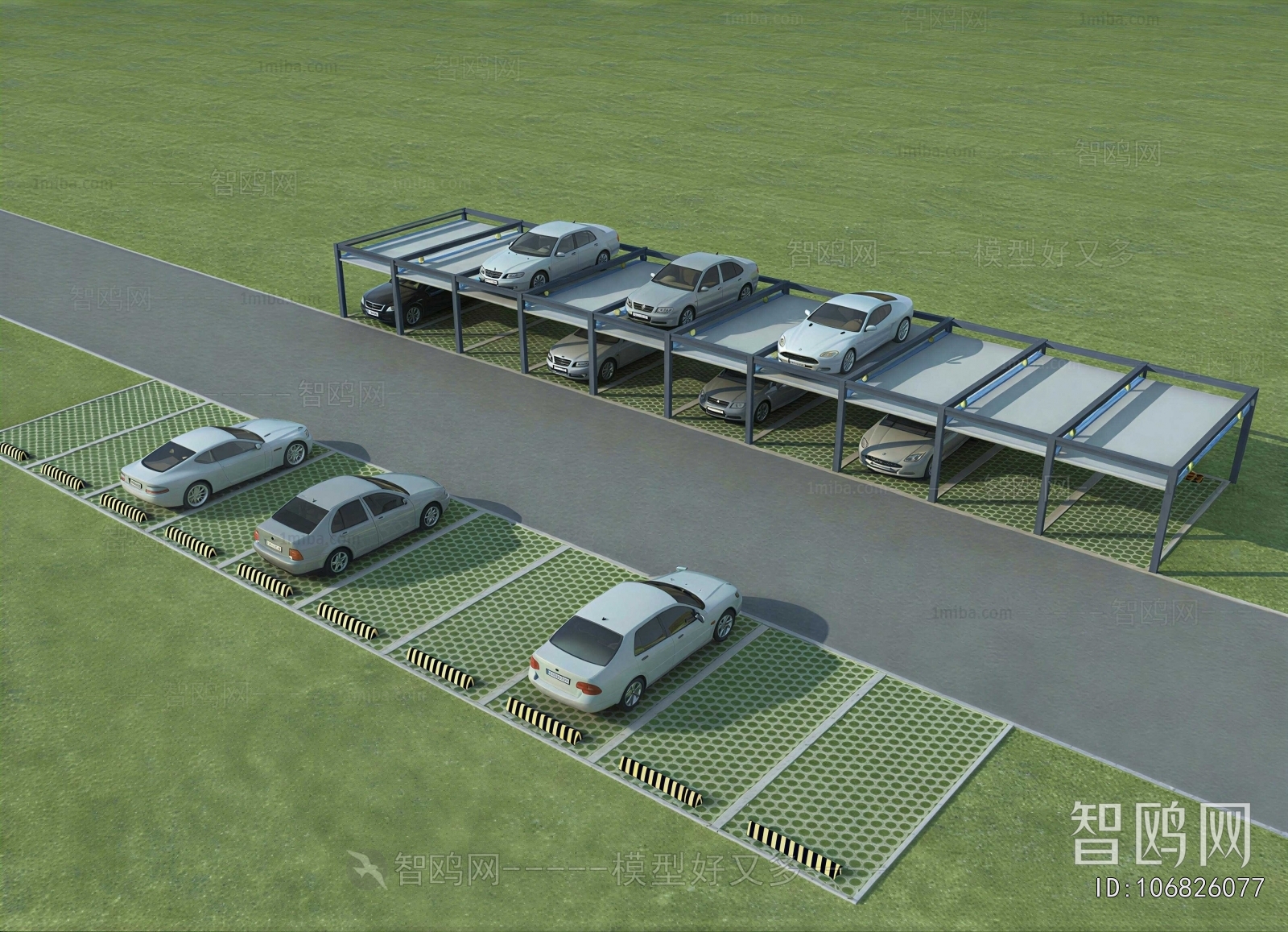Modern Outdoor Parking Lot
