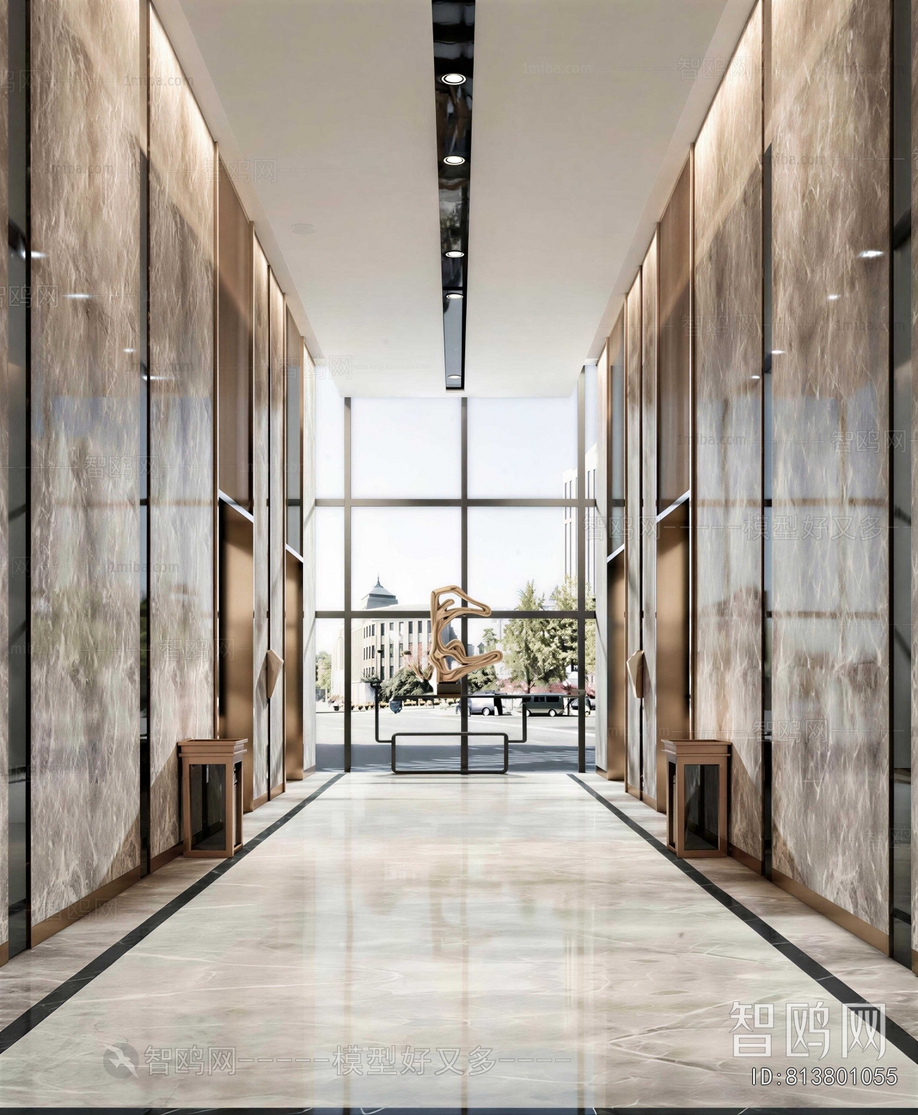 Modern Office Elevator Hall