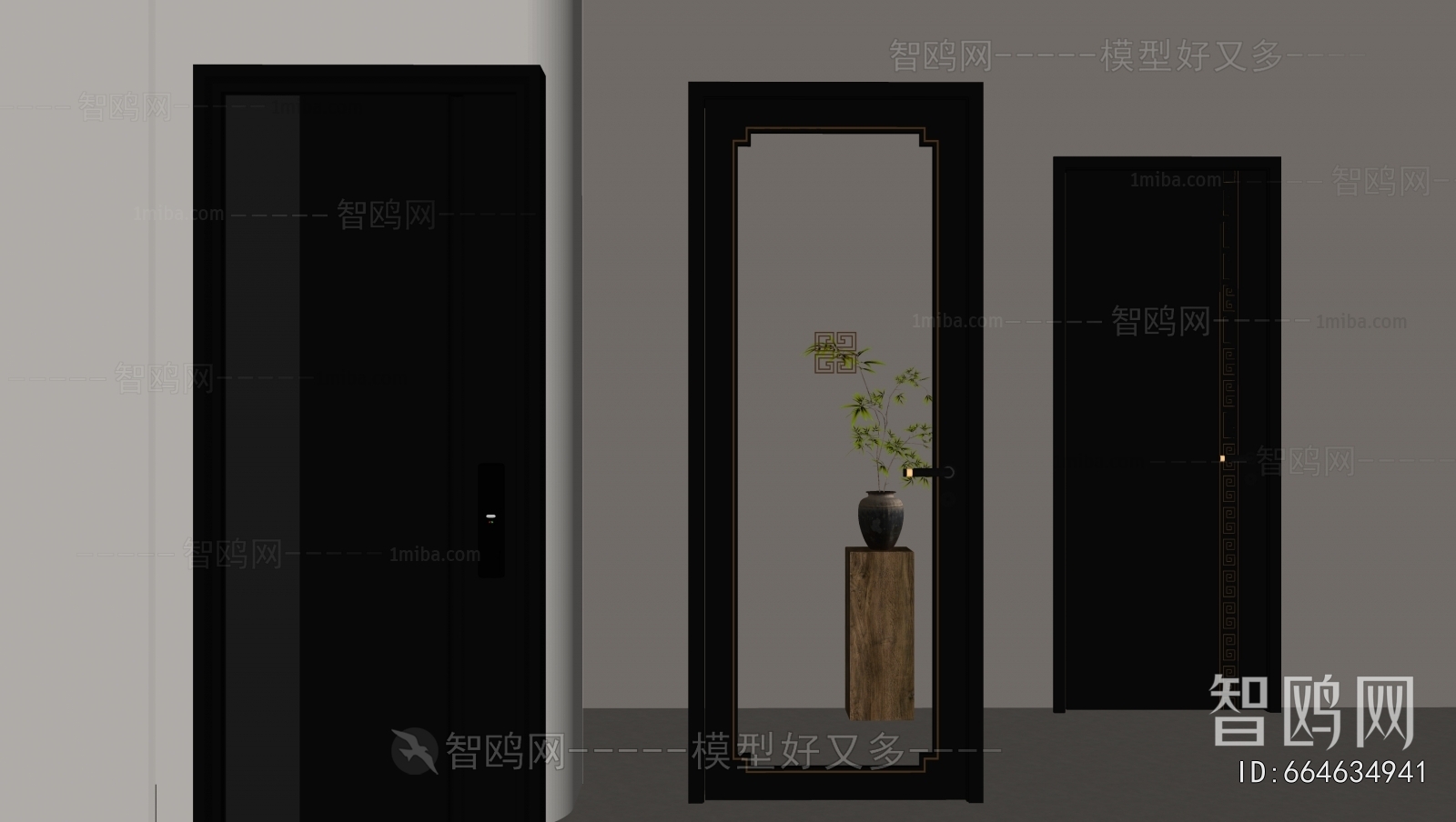 New Chinese Style Single Door