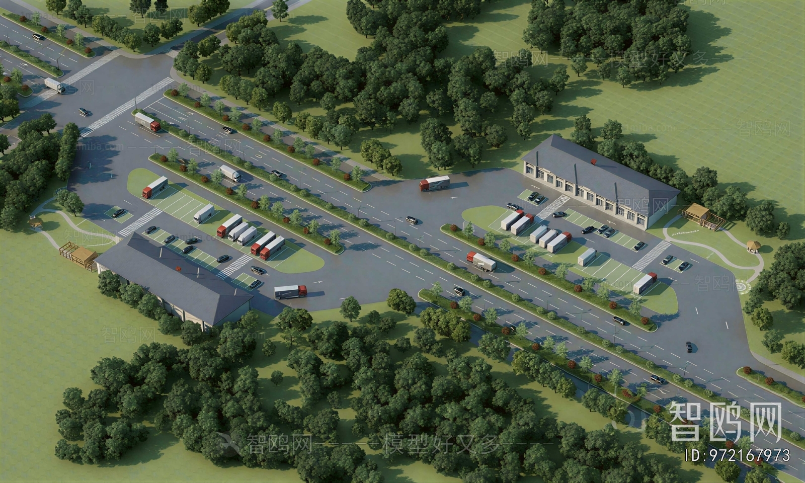 Modern Architectural Bird's-eye View Planning