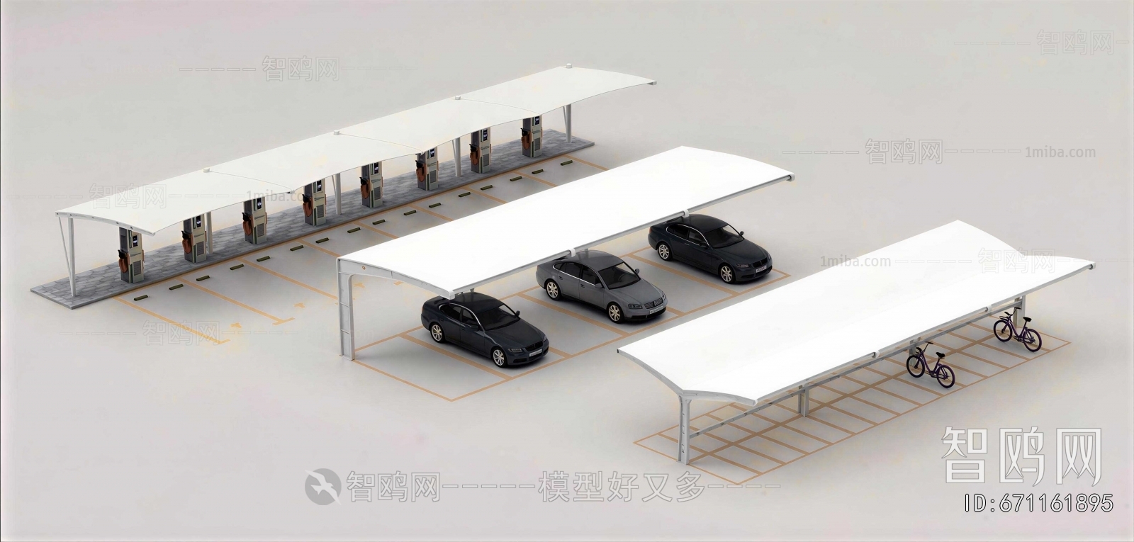 Modern Outdoor Parking Lot