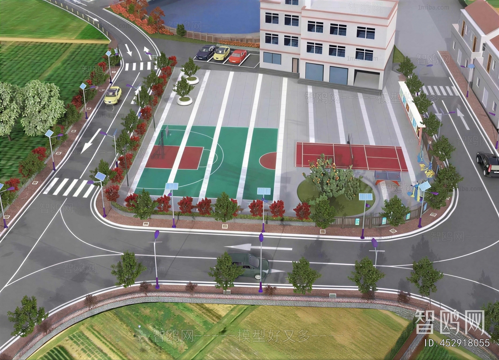 Modern Architectural Bird's-eye View Planning