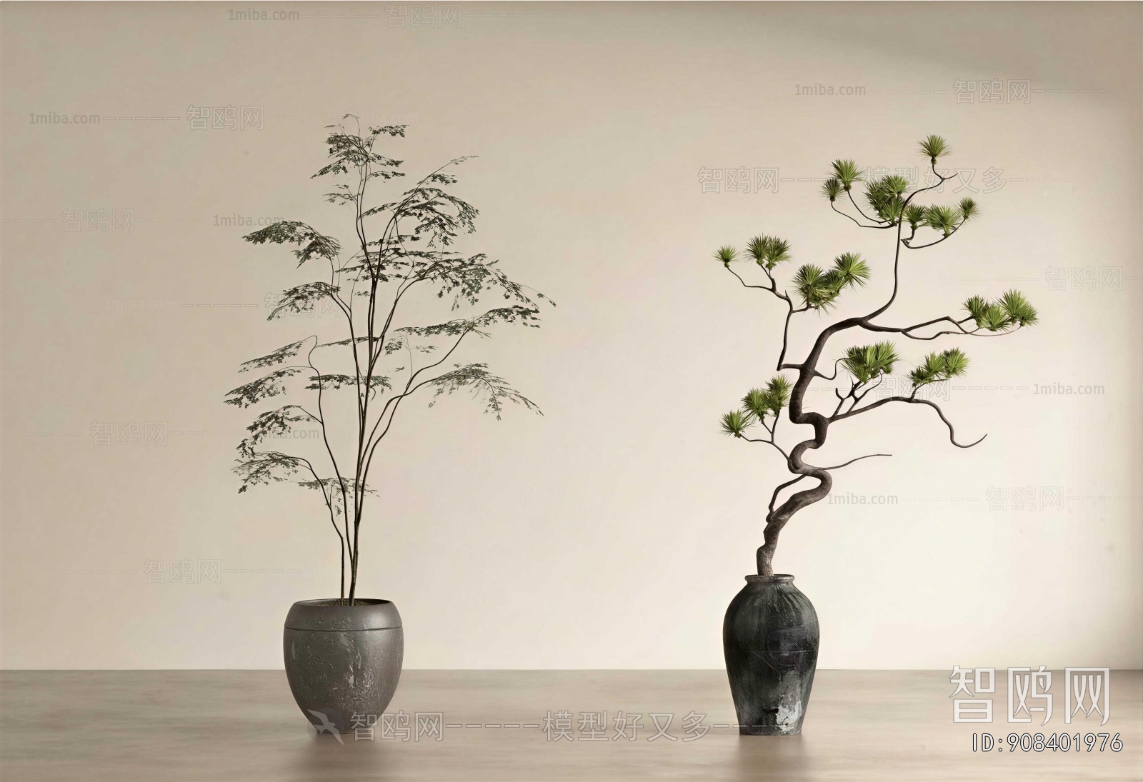 Wabi-sabi Style Ground Green Plant Potted Plants