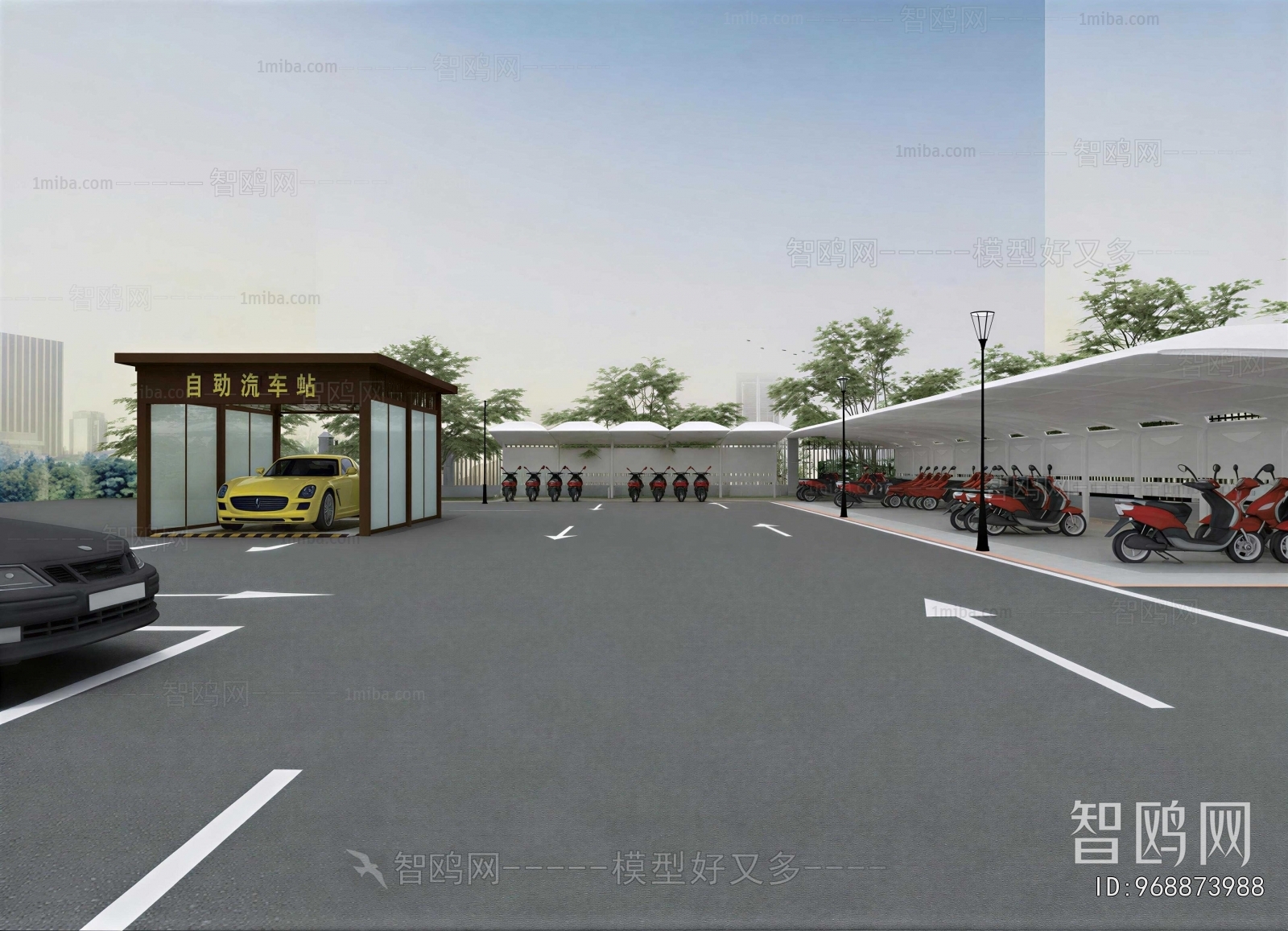 Modern Outdoor Parking Lot