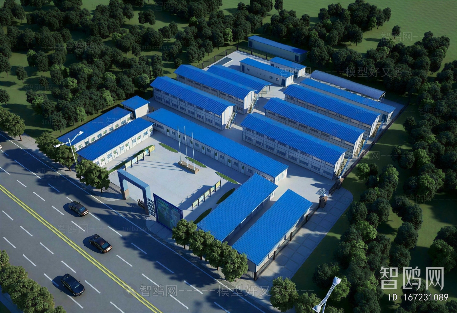 Modern Architectural Bird's-eye View Planning