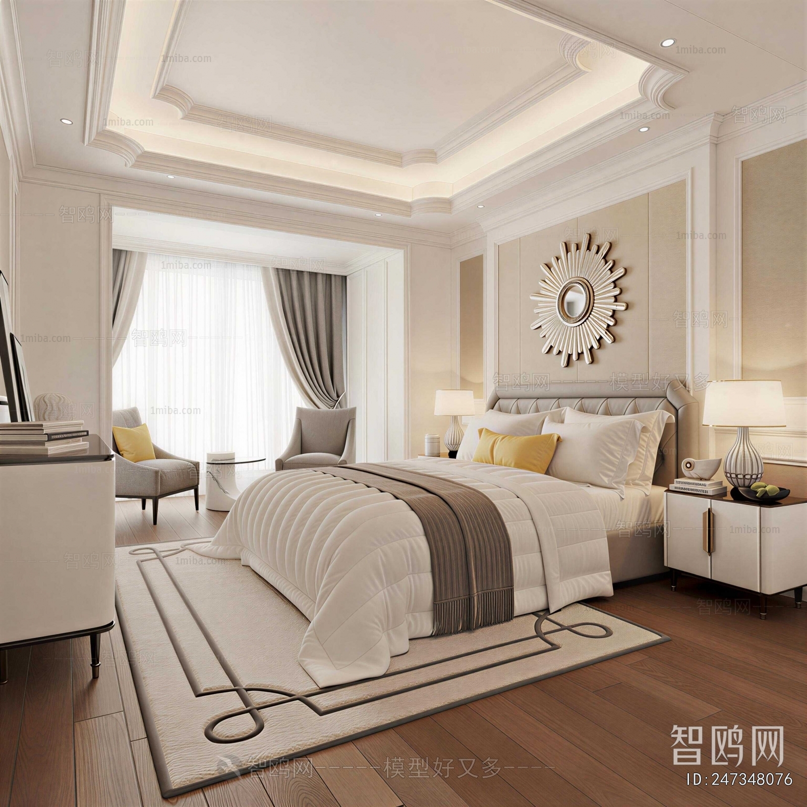 Simple European Style Bedroom