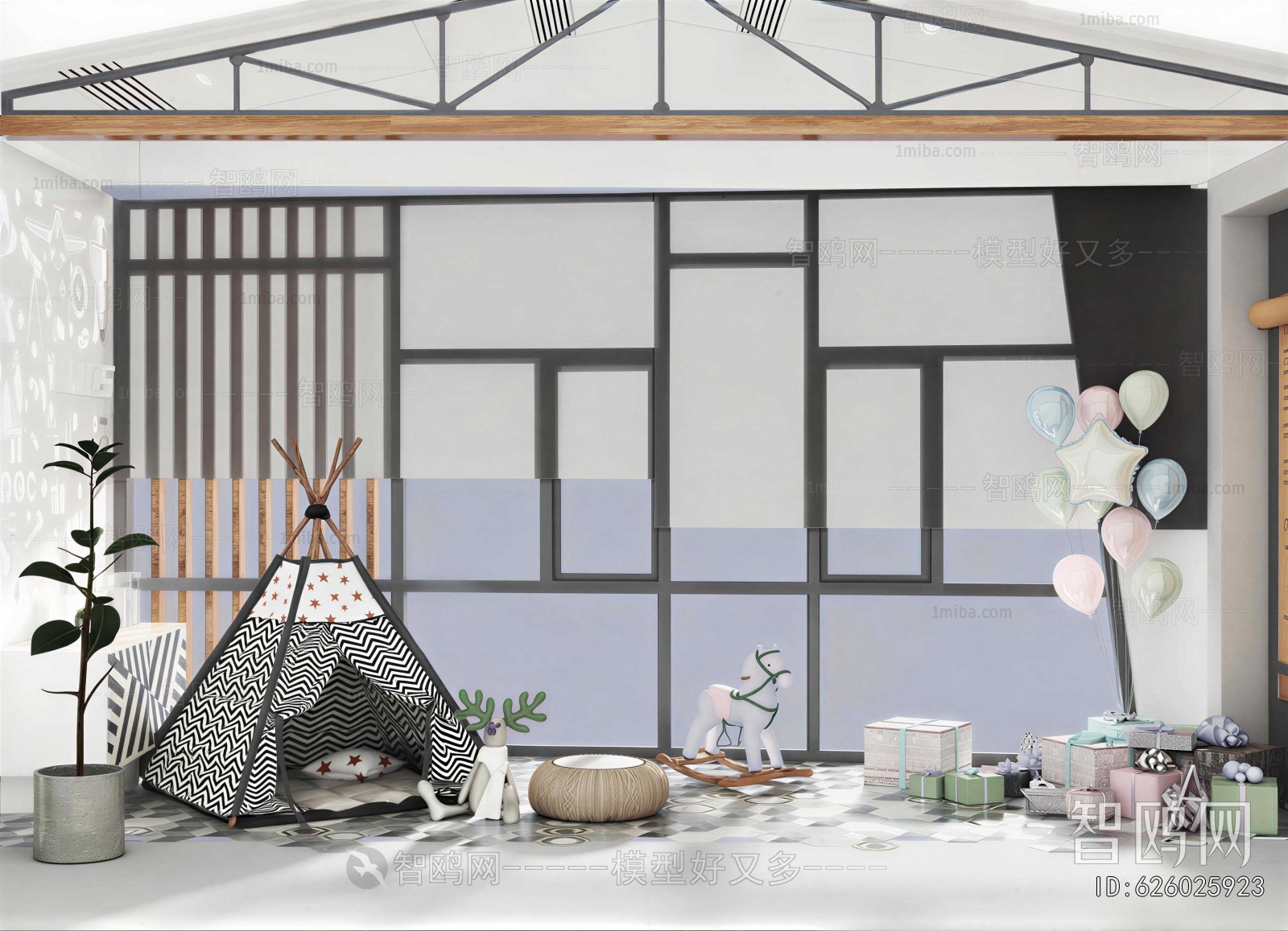 Modern Children's Room Activity Room