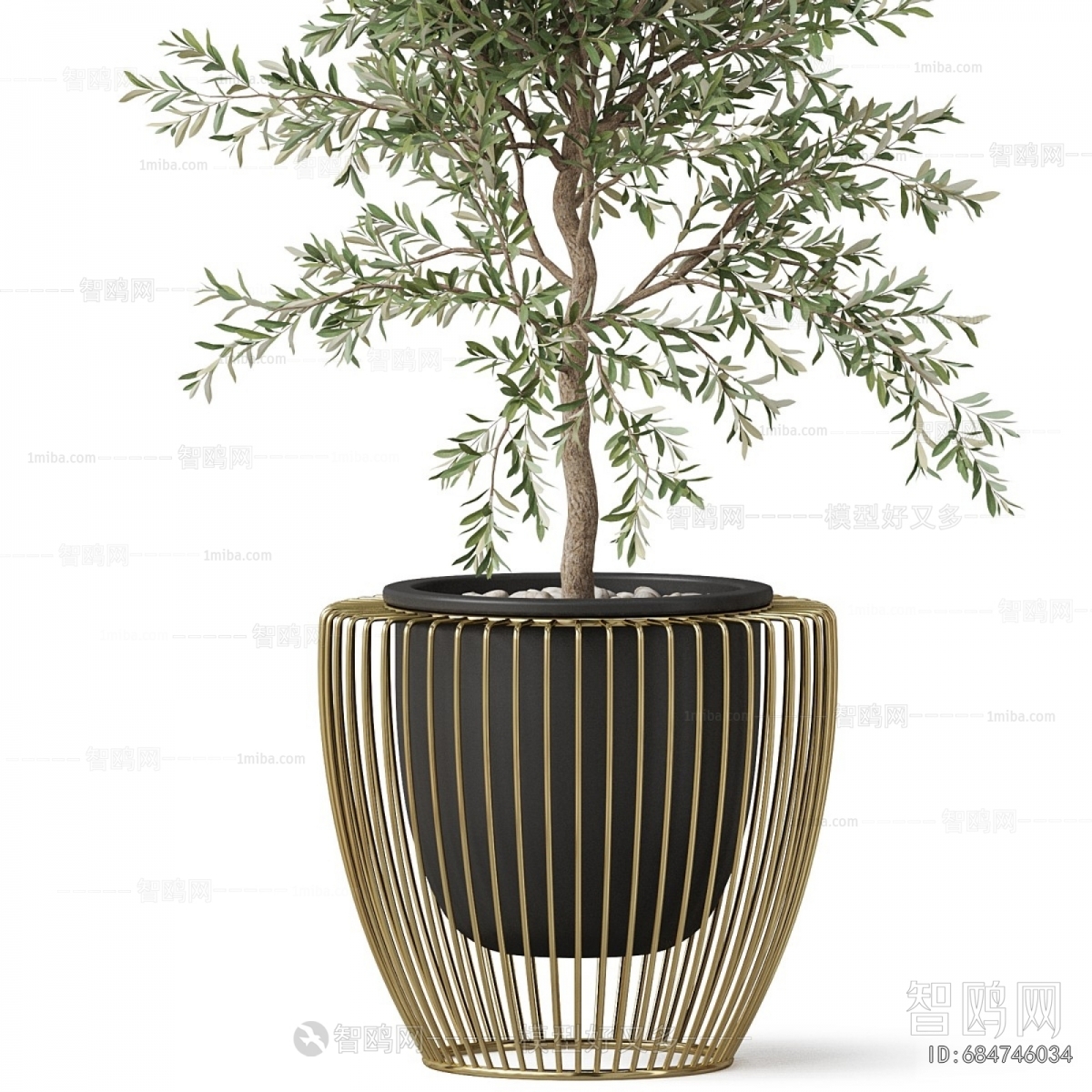 Modern Ground Green Plant Potted Plants