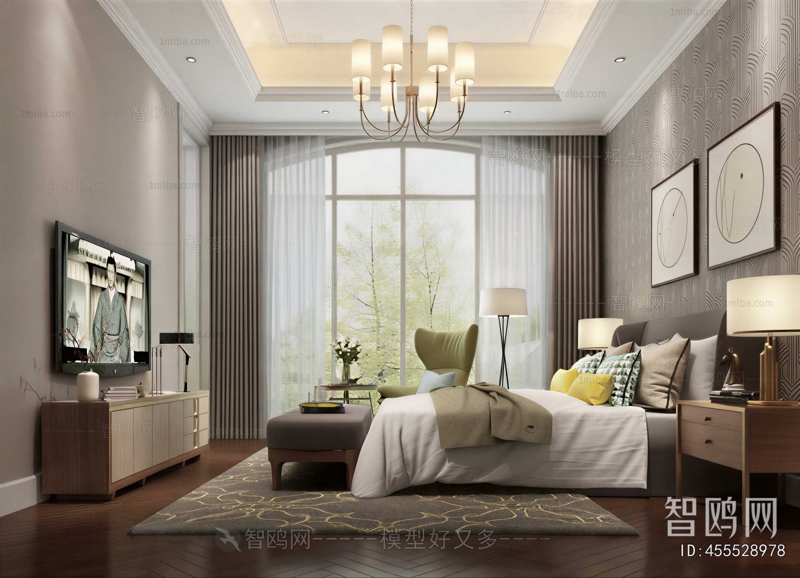 Simple European Style Bedroom