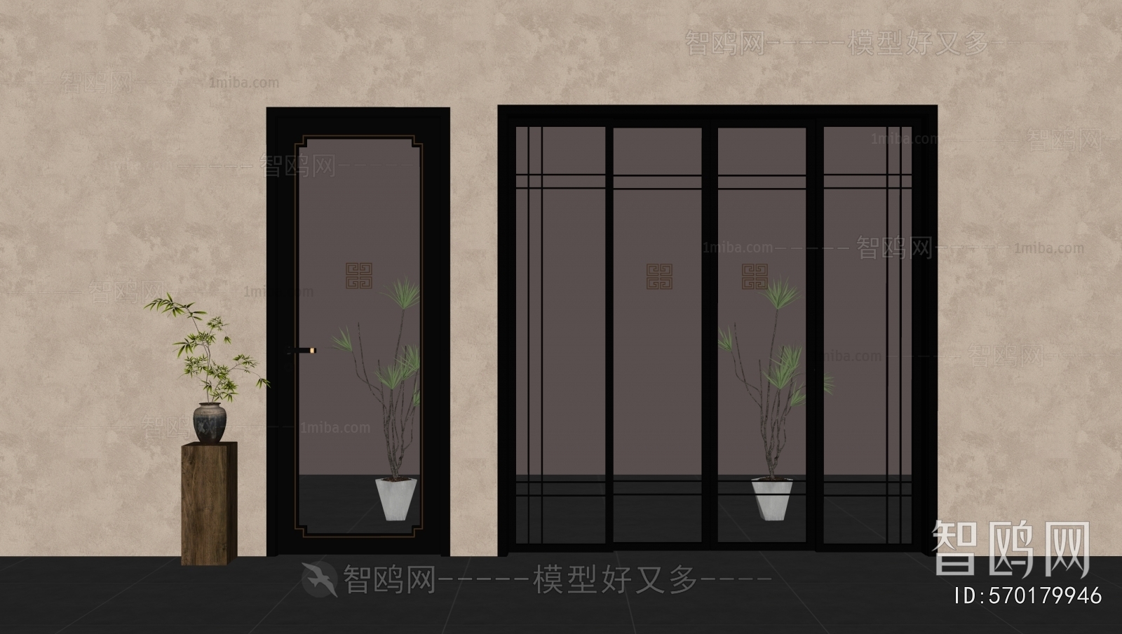 New Chinese Style Single Door