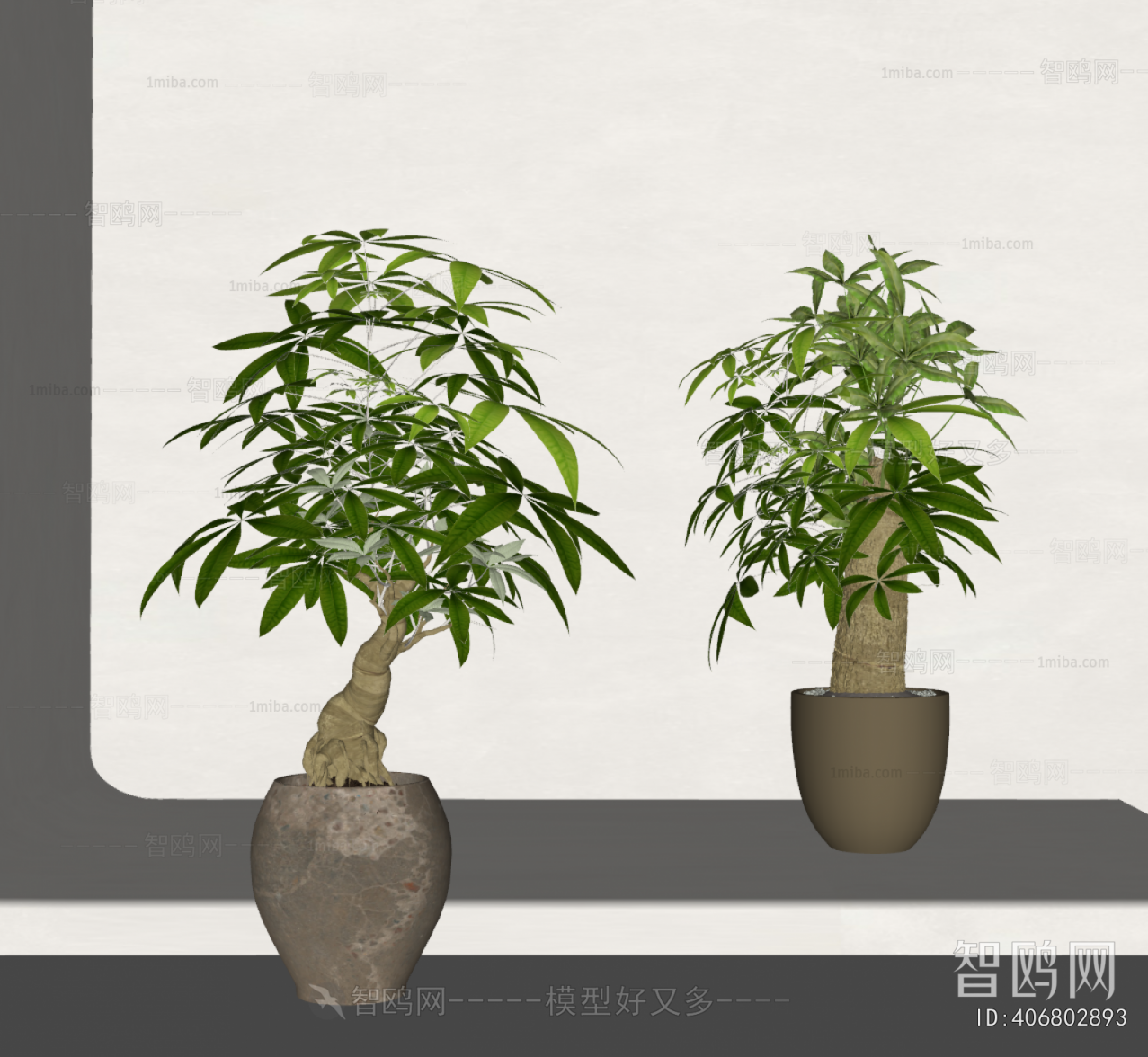 Modern Ground Green Plant Potted Plants