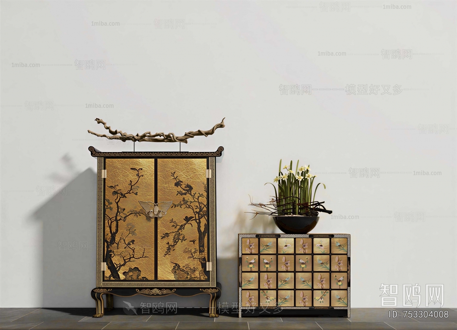 New Chinese Style Side Cabinet