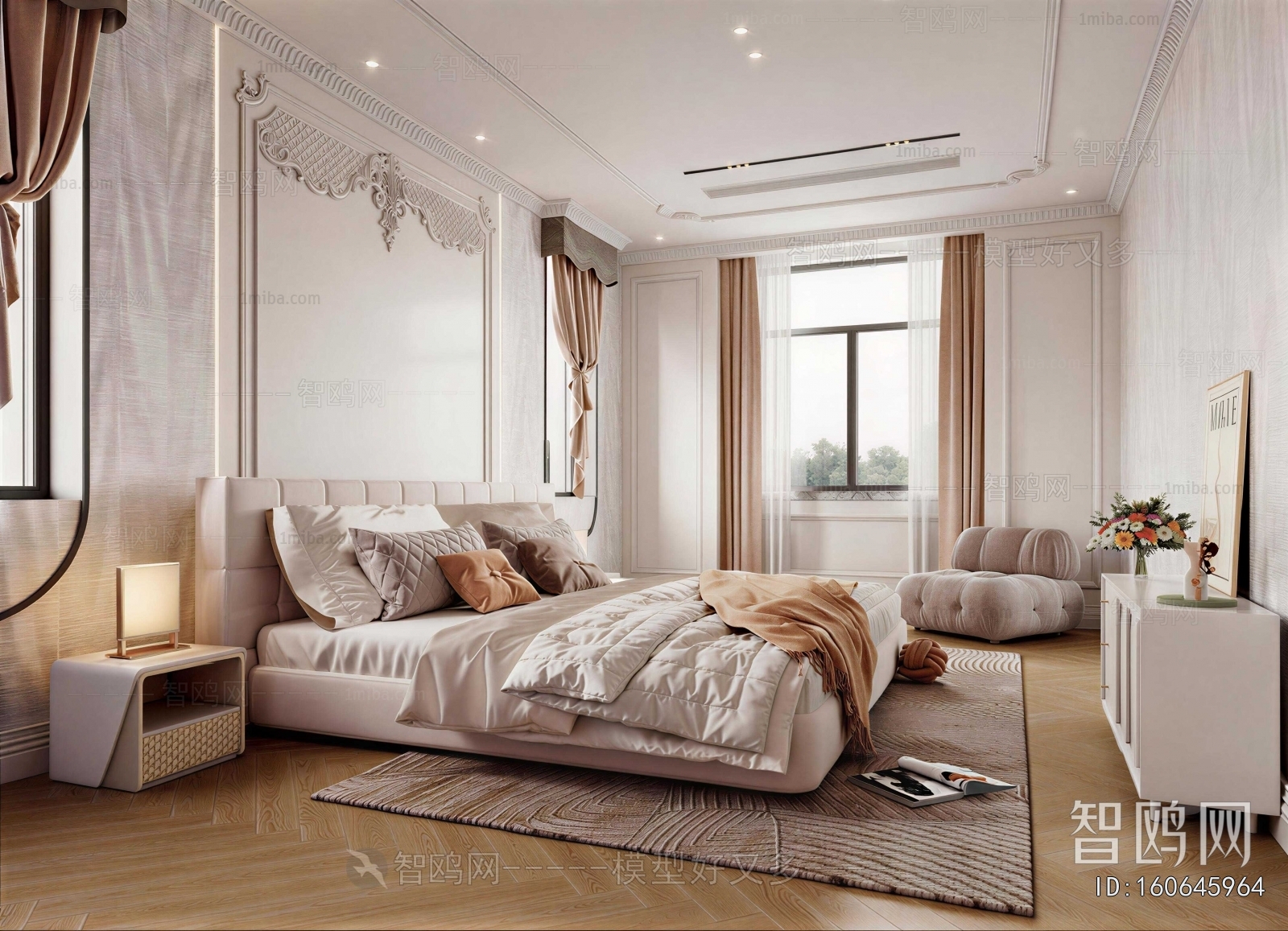 Simple European Style Bedroom