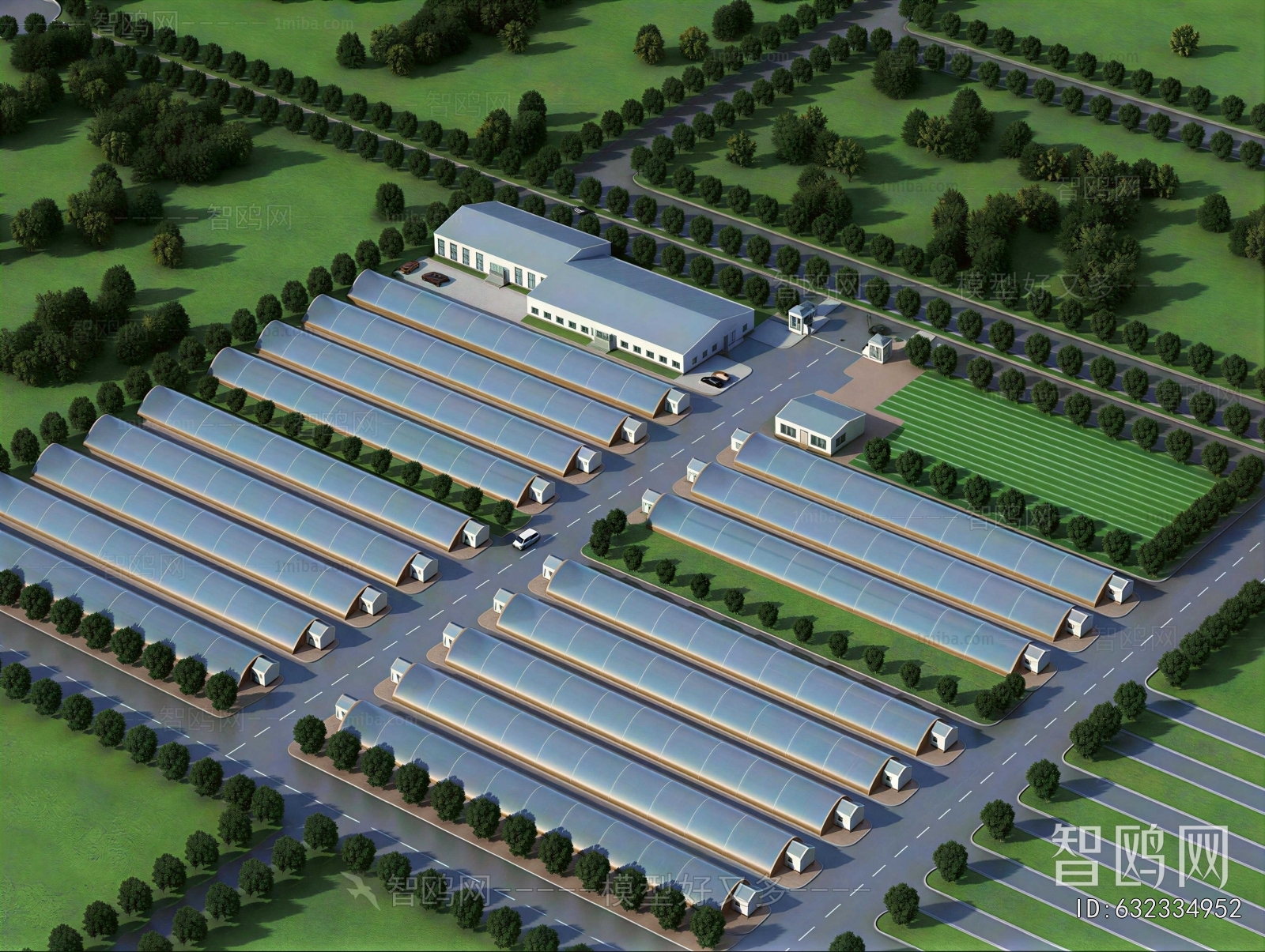 Modern Architectural Bird's-eye View Planning