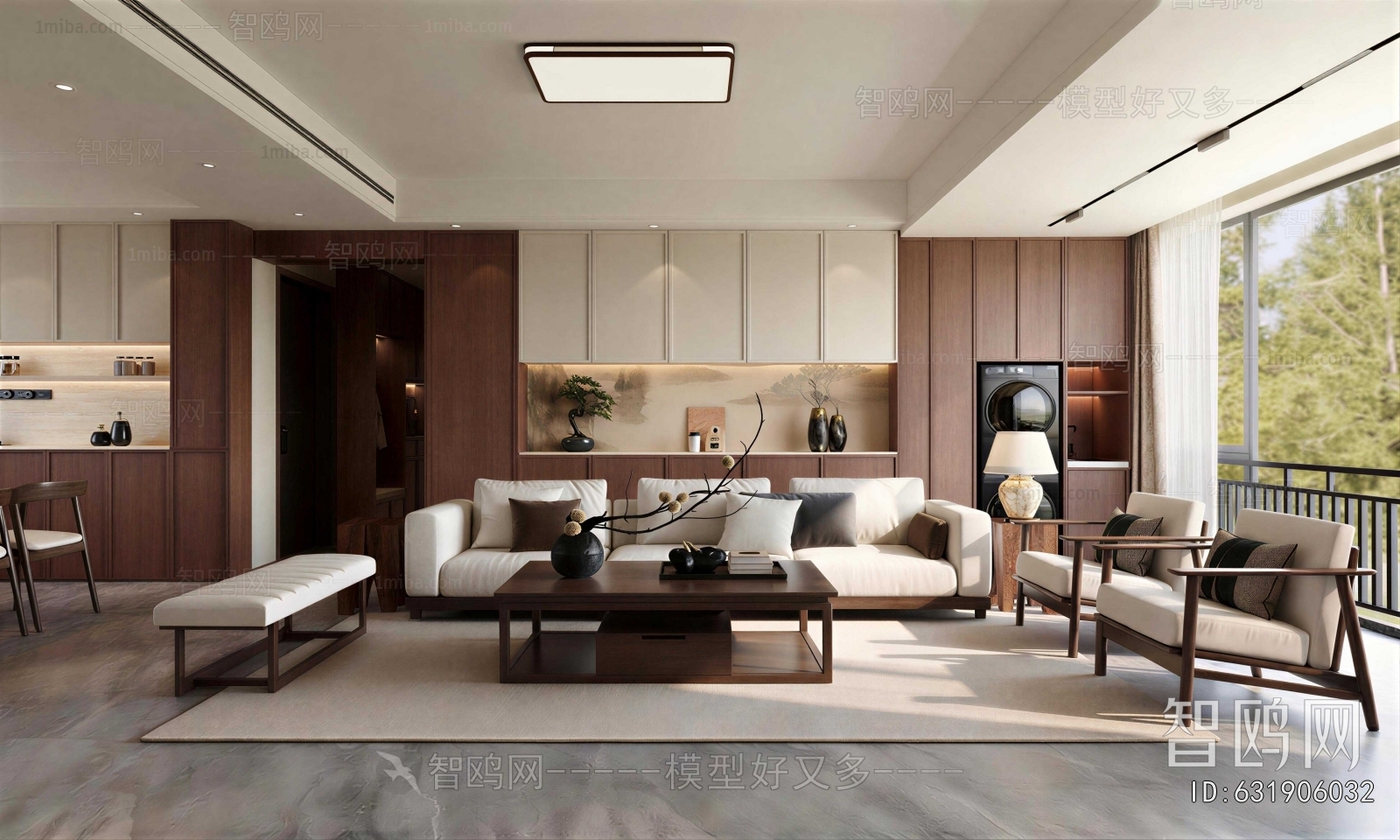 New Chinese Style A Living Room