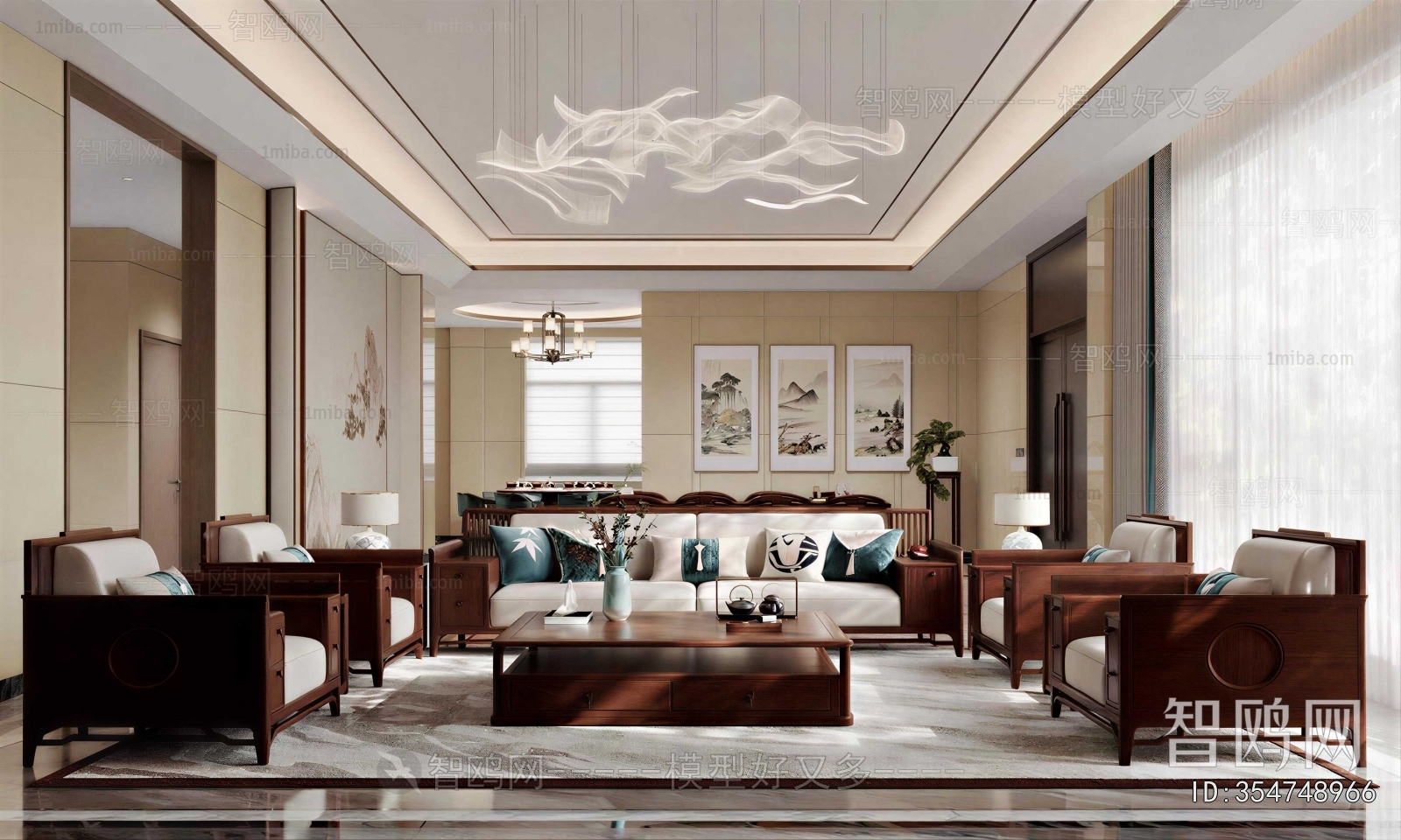 New Chinese Style A Living Room