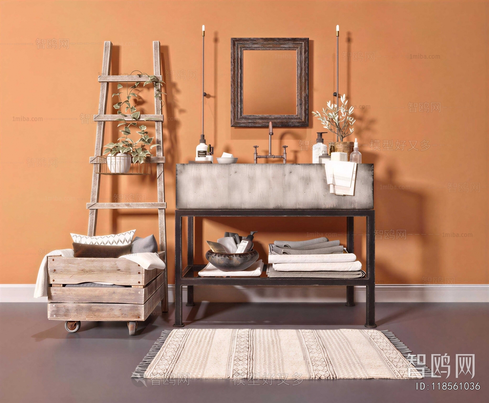 Industrial Style Bathroom Cabinet