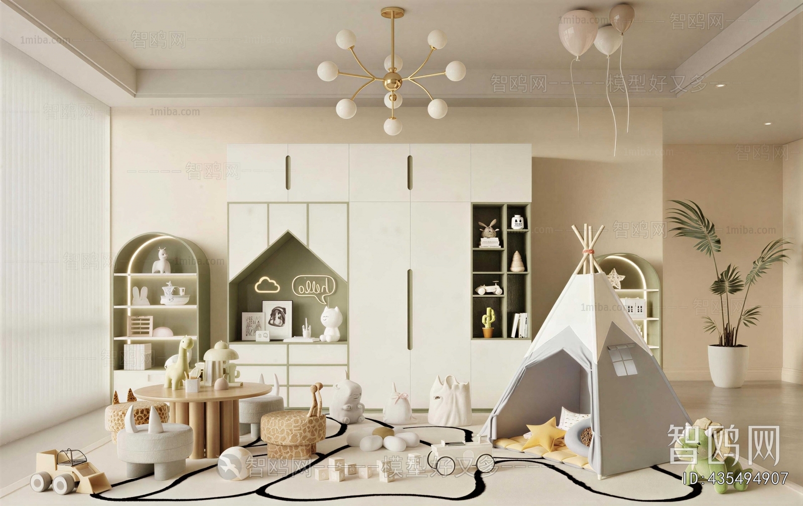 Modern Children's Room Activity Room