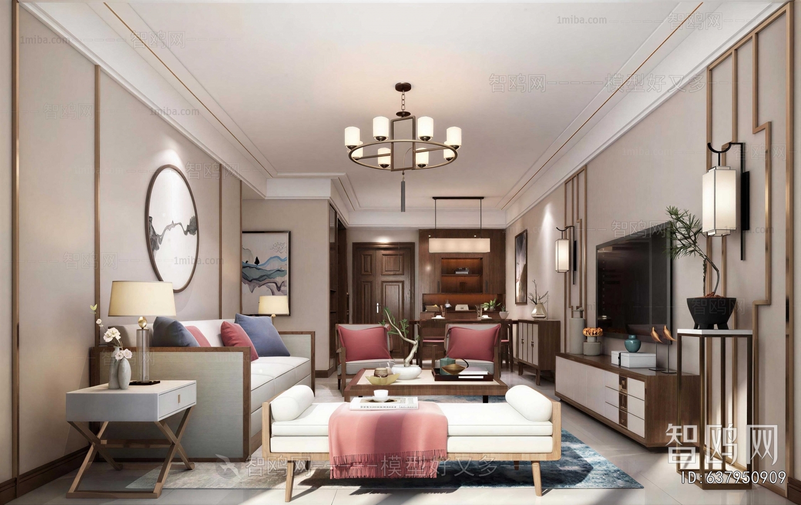 New Chinese Style A Living Room
