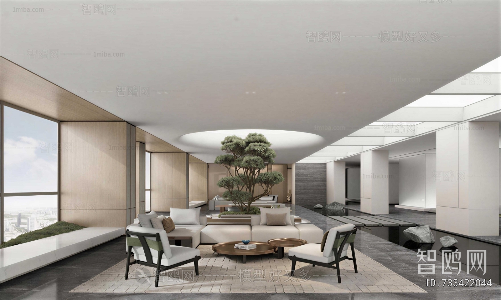 New Chinese Style Office Living Room