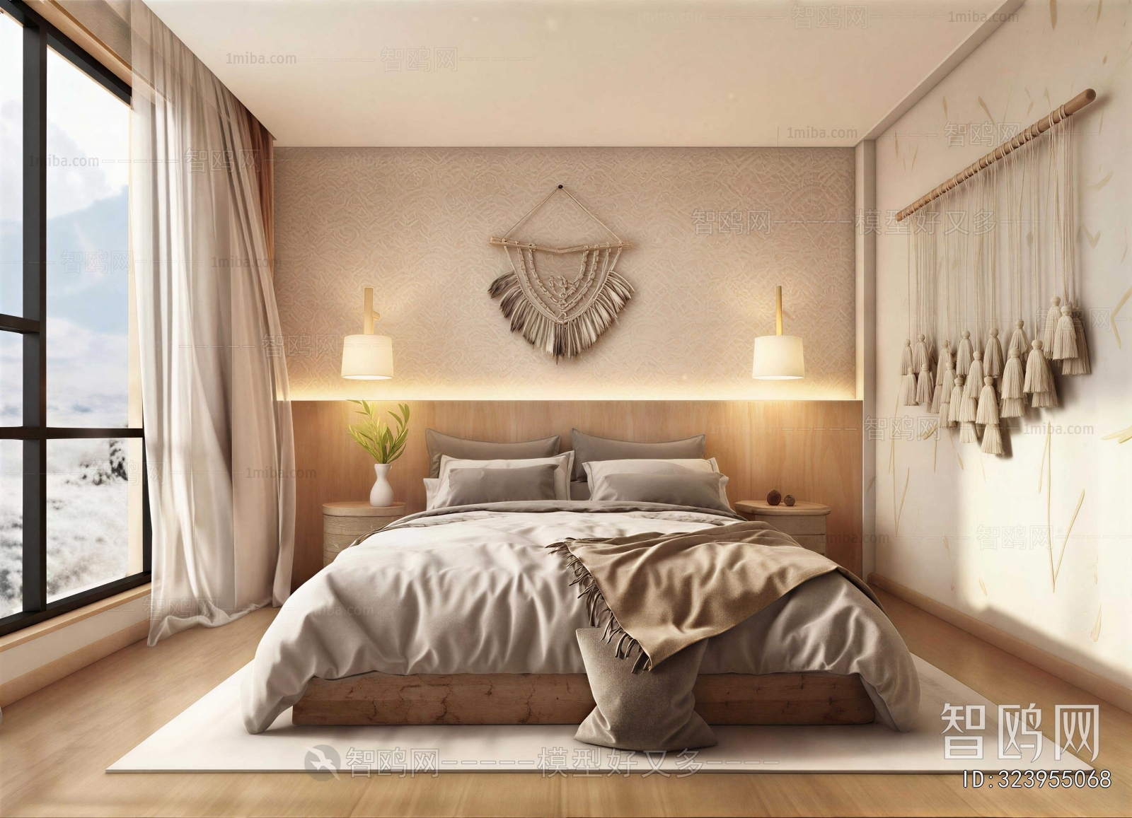 Wabi-sabi Style Bedroom