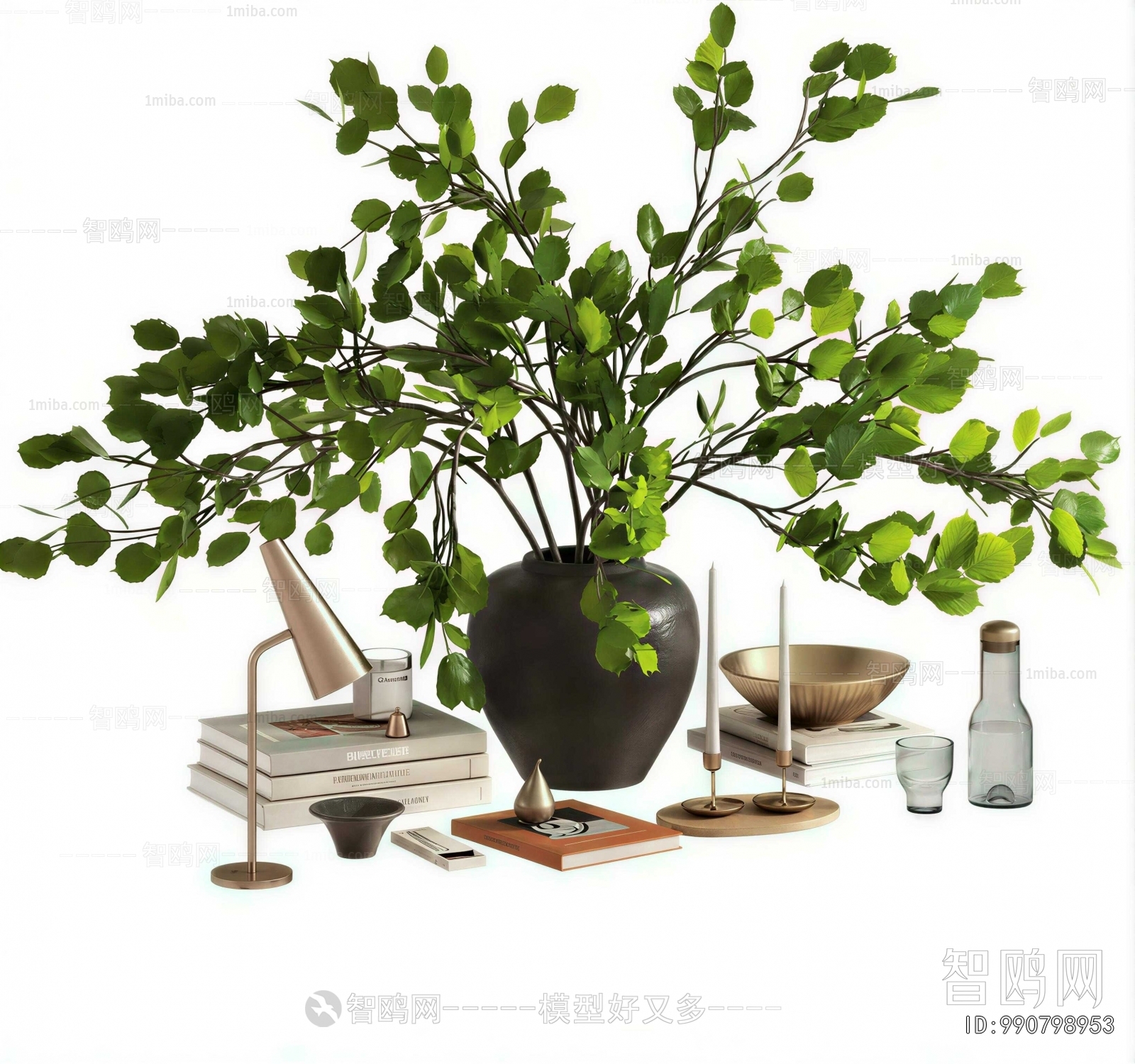 Modern Potted Green Plant
