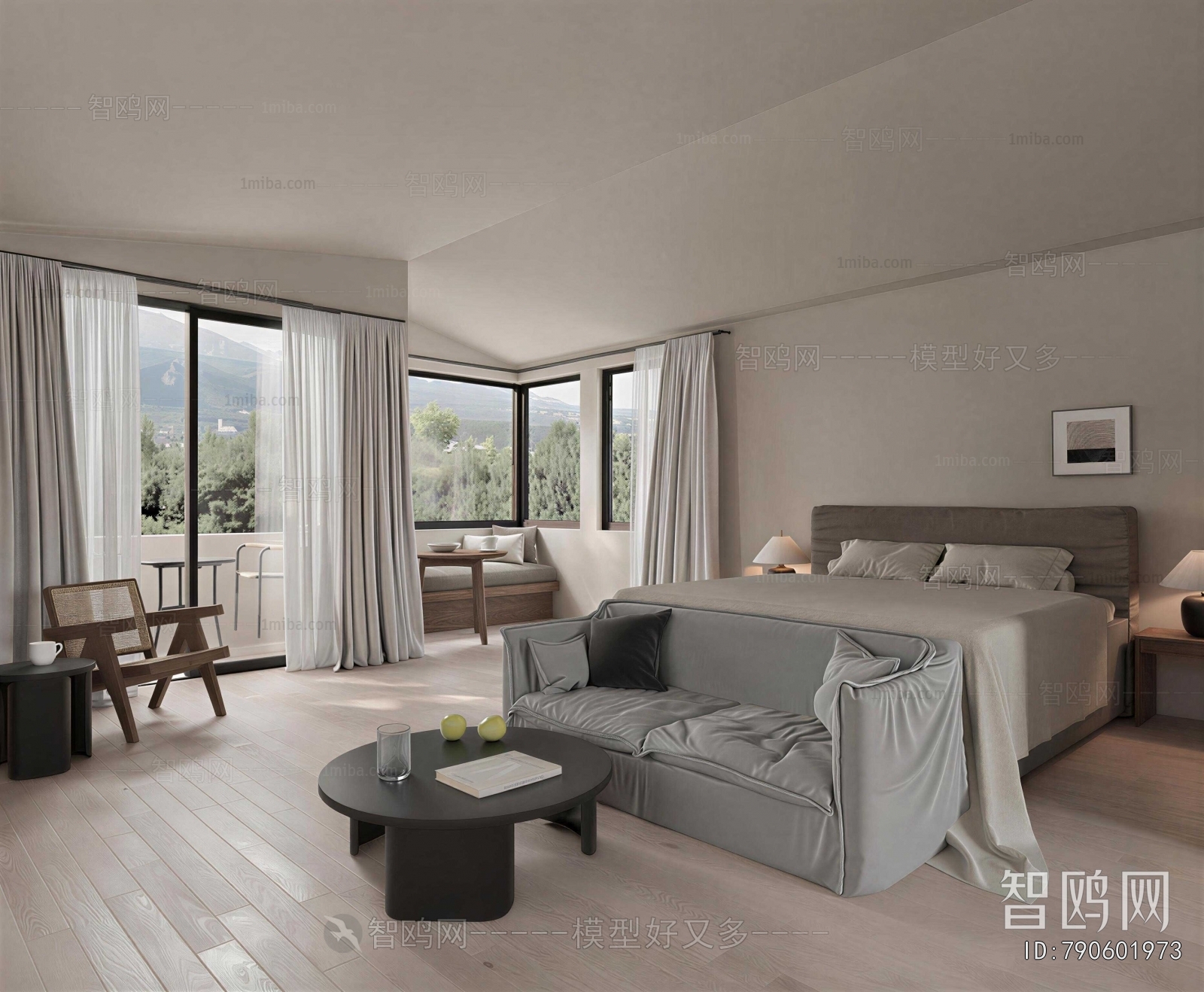 Wabi-sabi Style Guest Room
