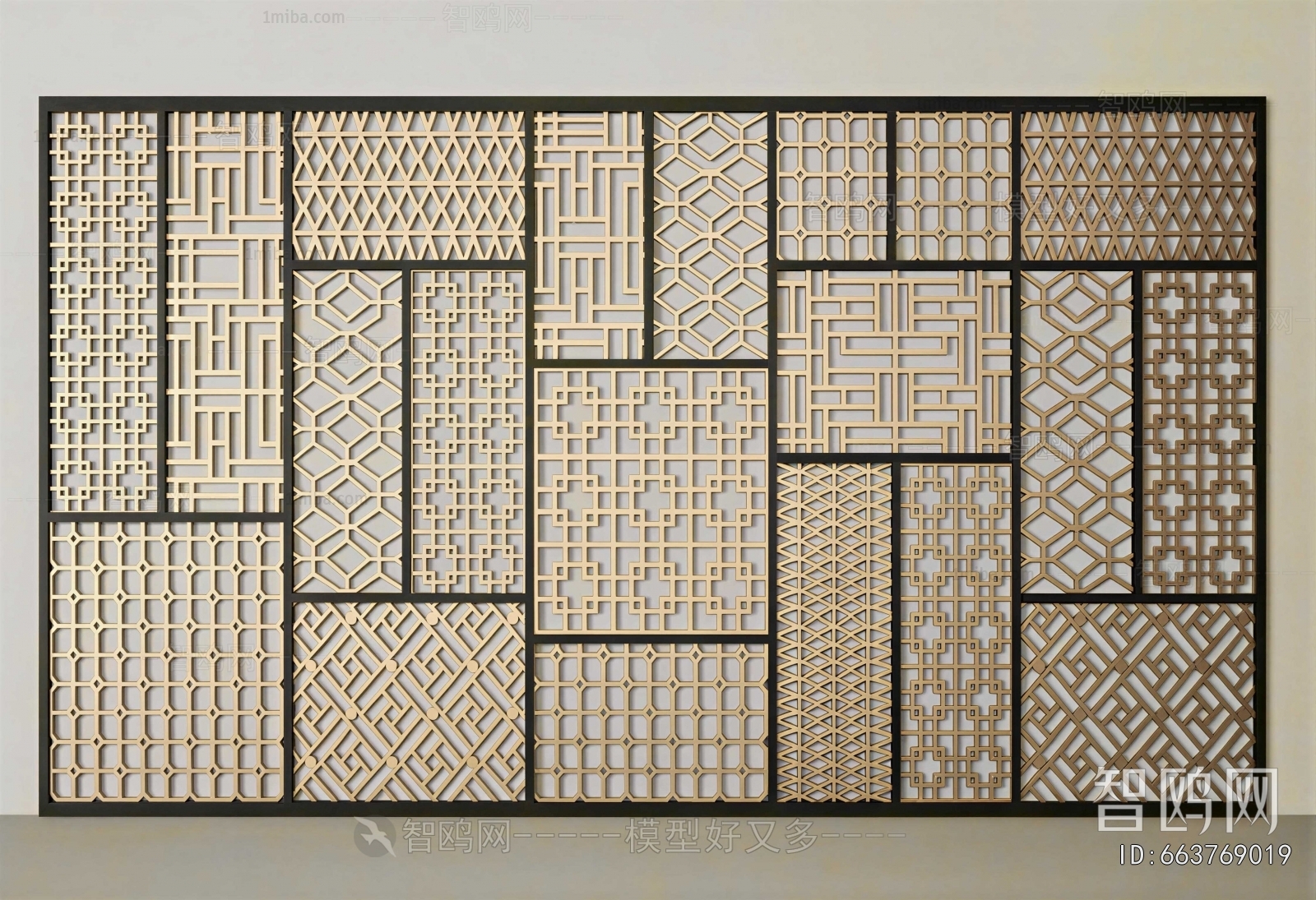 New Chinese Style Wooden Screen Partition