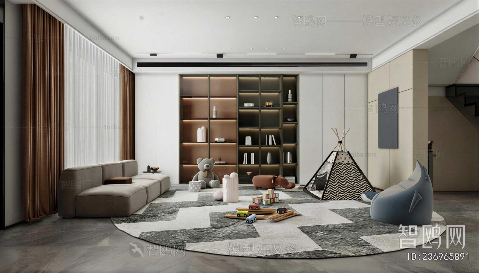 Modern Children's Room Activity Room