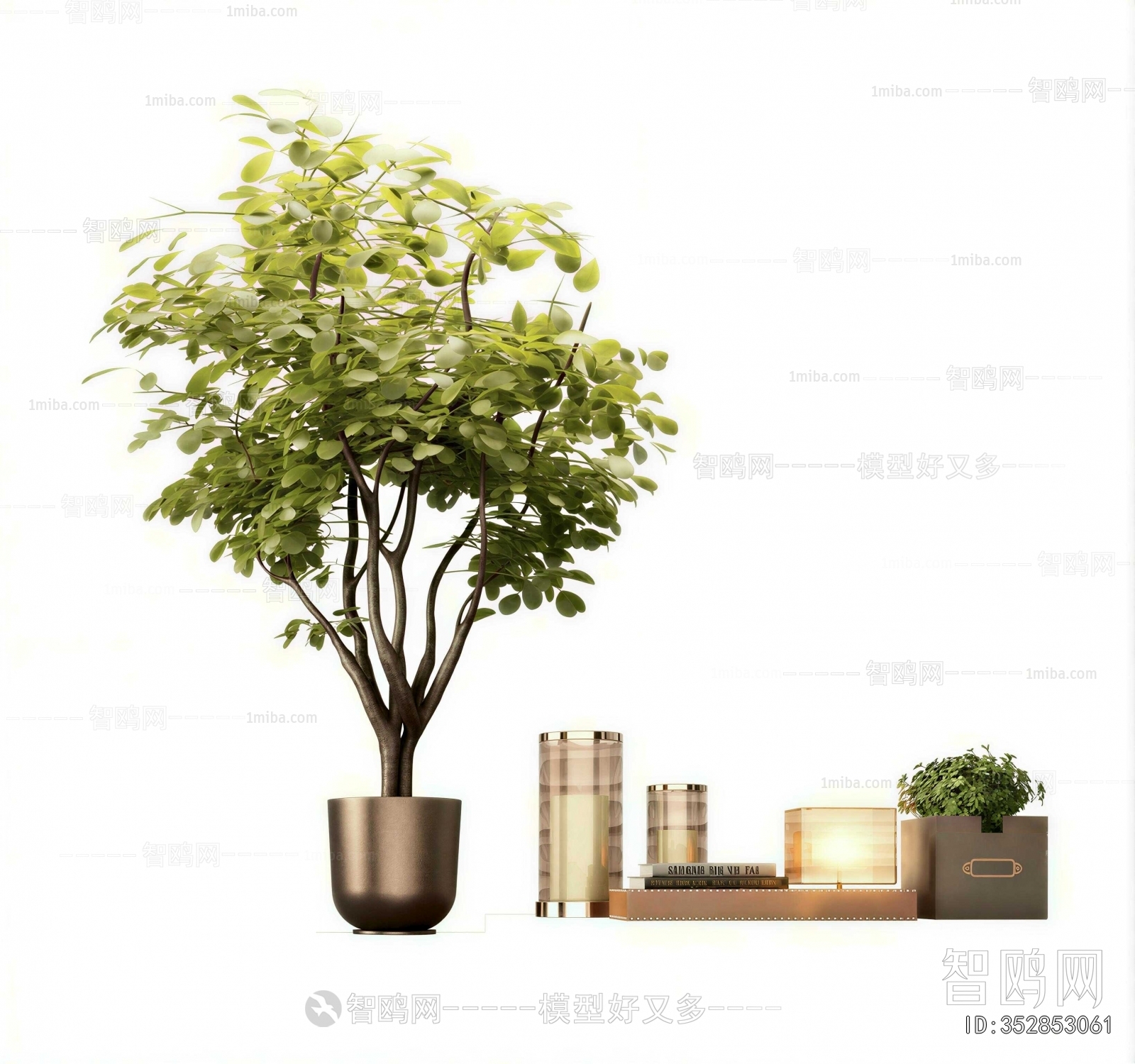 Modern Potted Green Plant