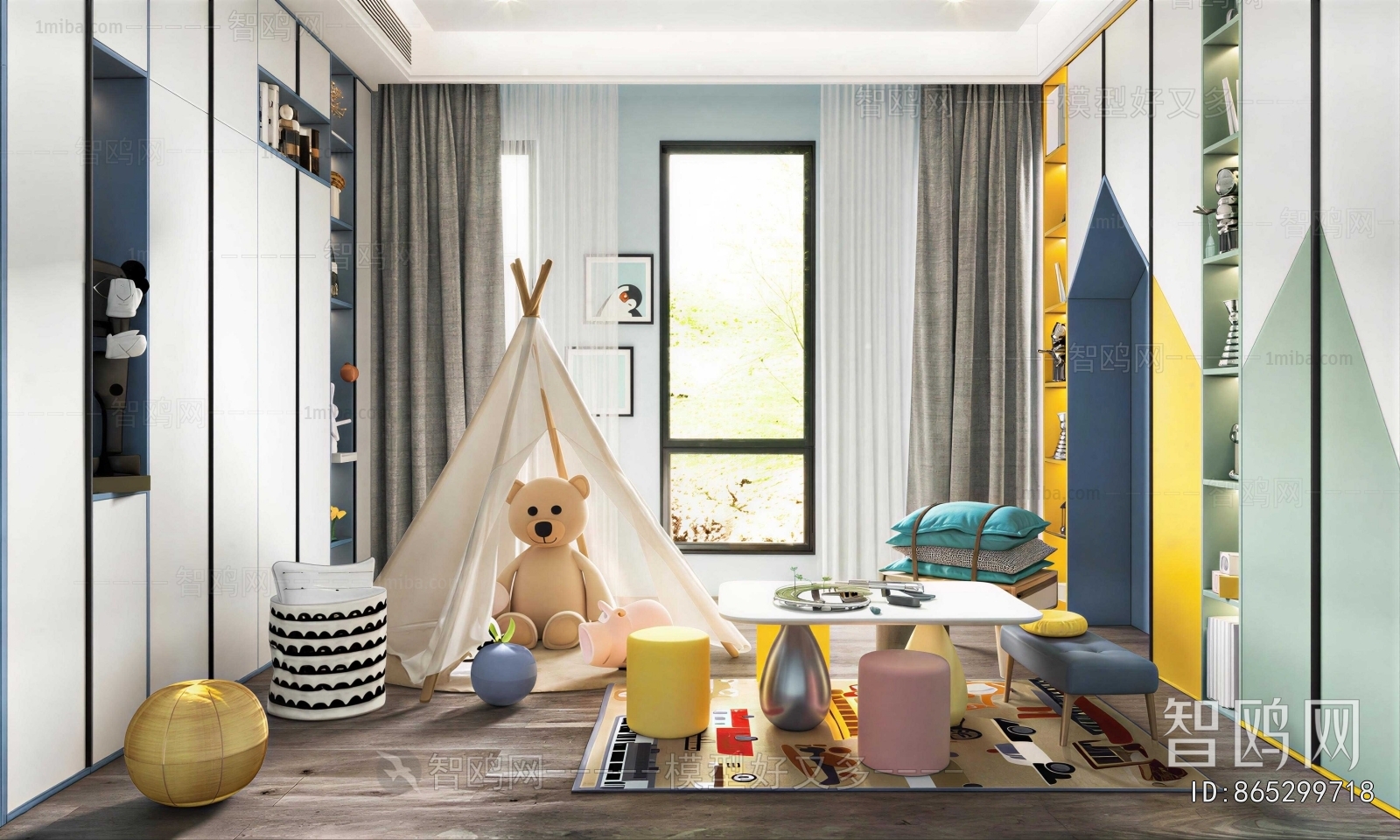 Modern Children's Room Activity Room