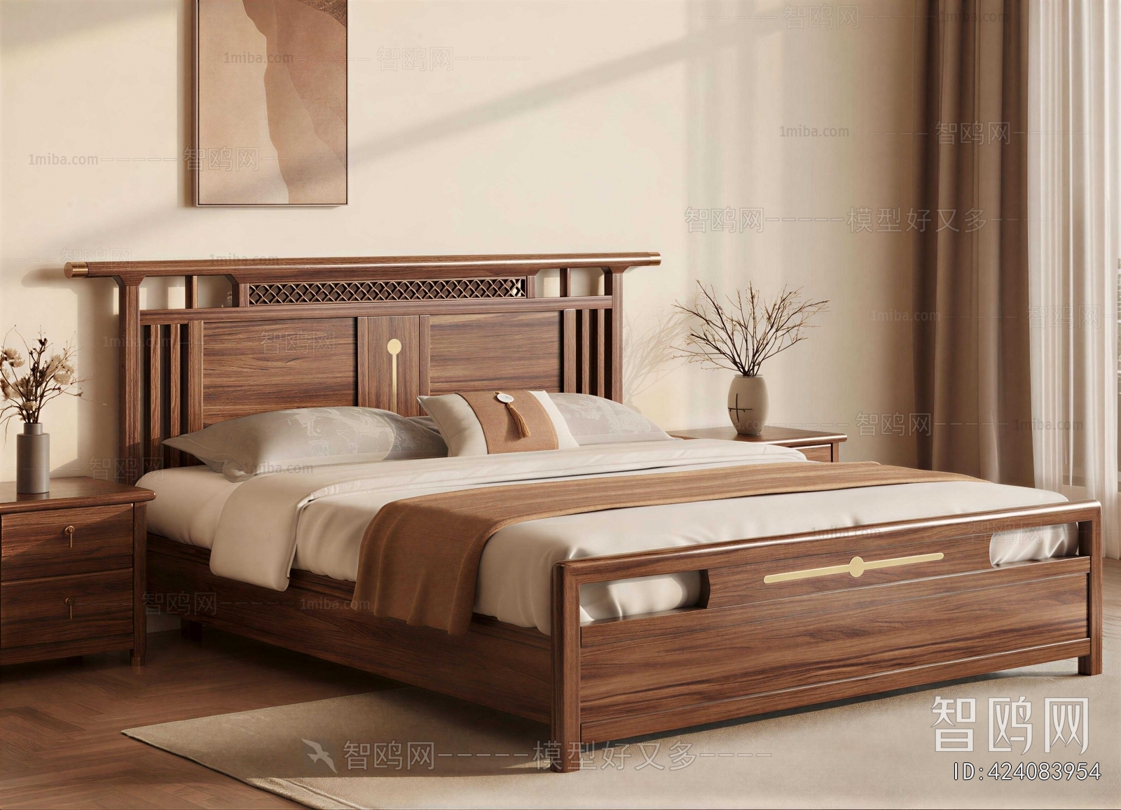 New Chinese Style Double Bed