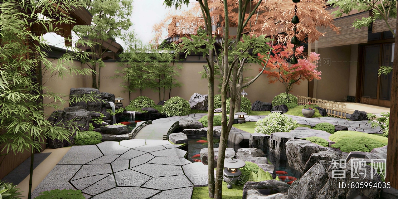 New Chinese Style Courtyard/landscape