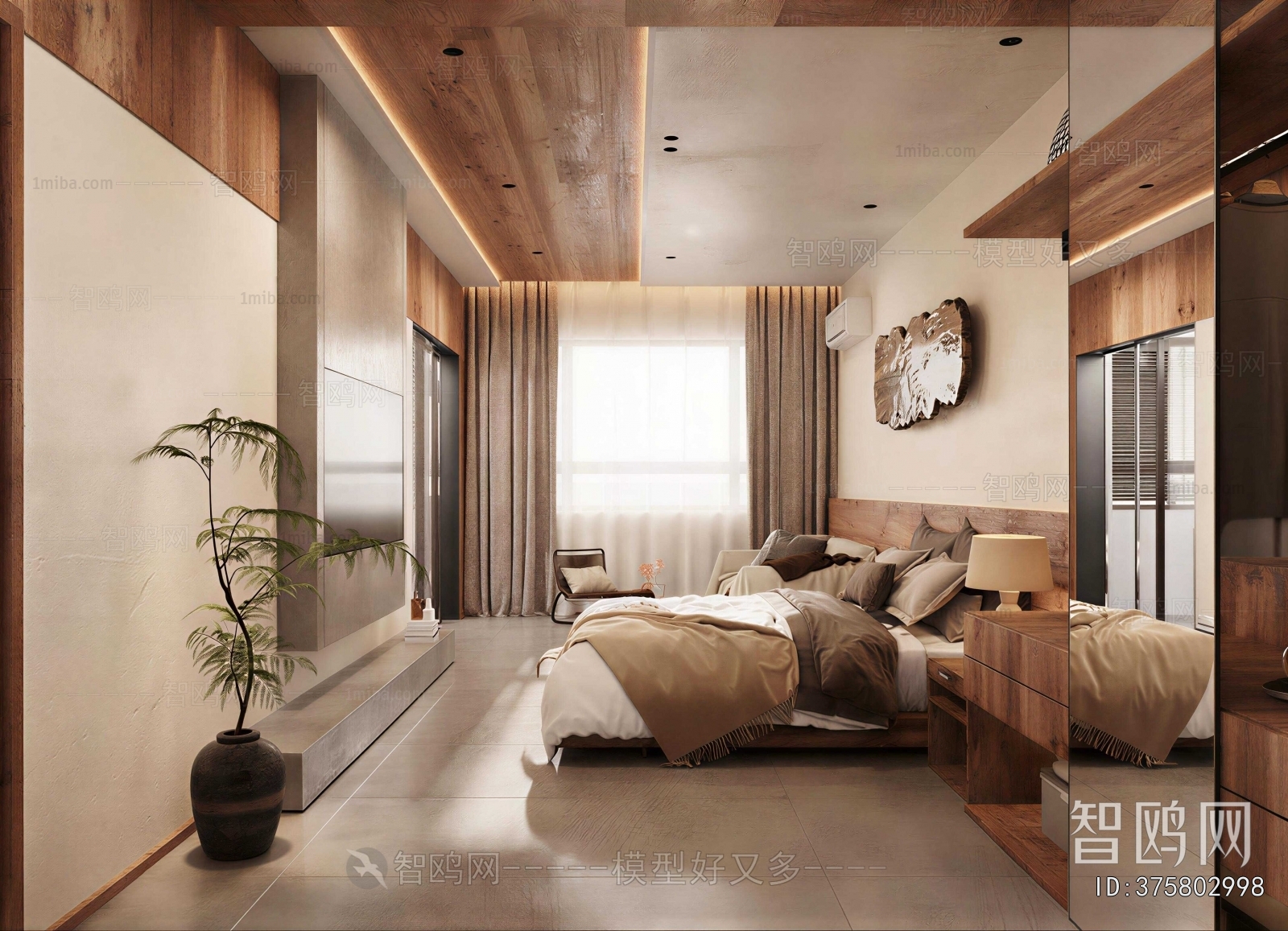 Wabi-sabi Style Guest Room