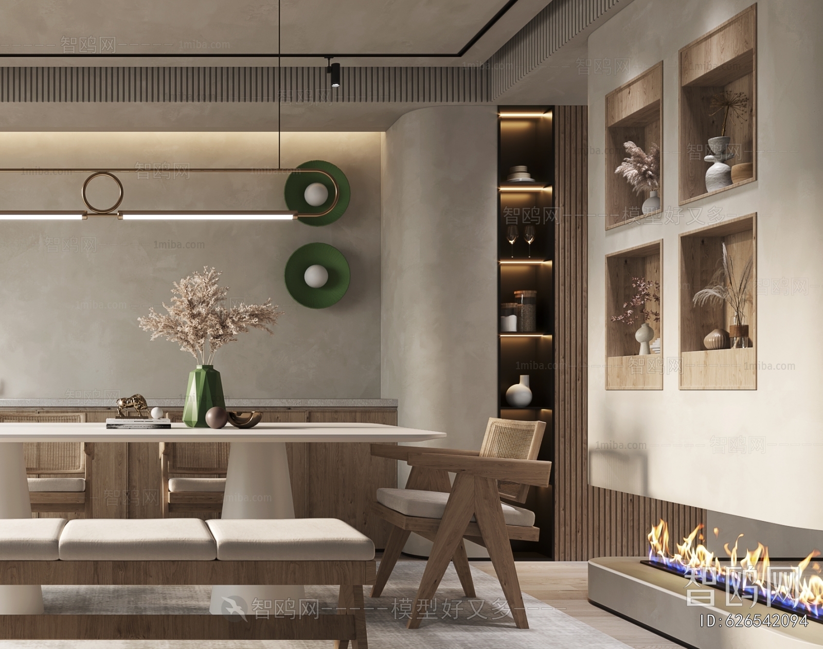 Wabi-sabi Style Dining Room