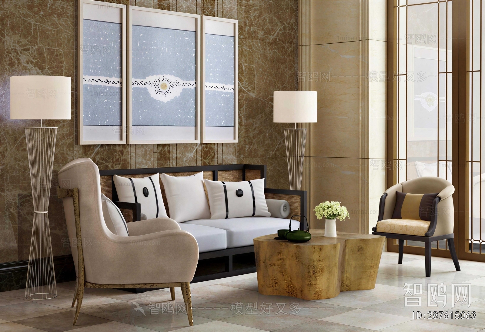 New Chinese Style Sofa Combination