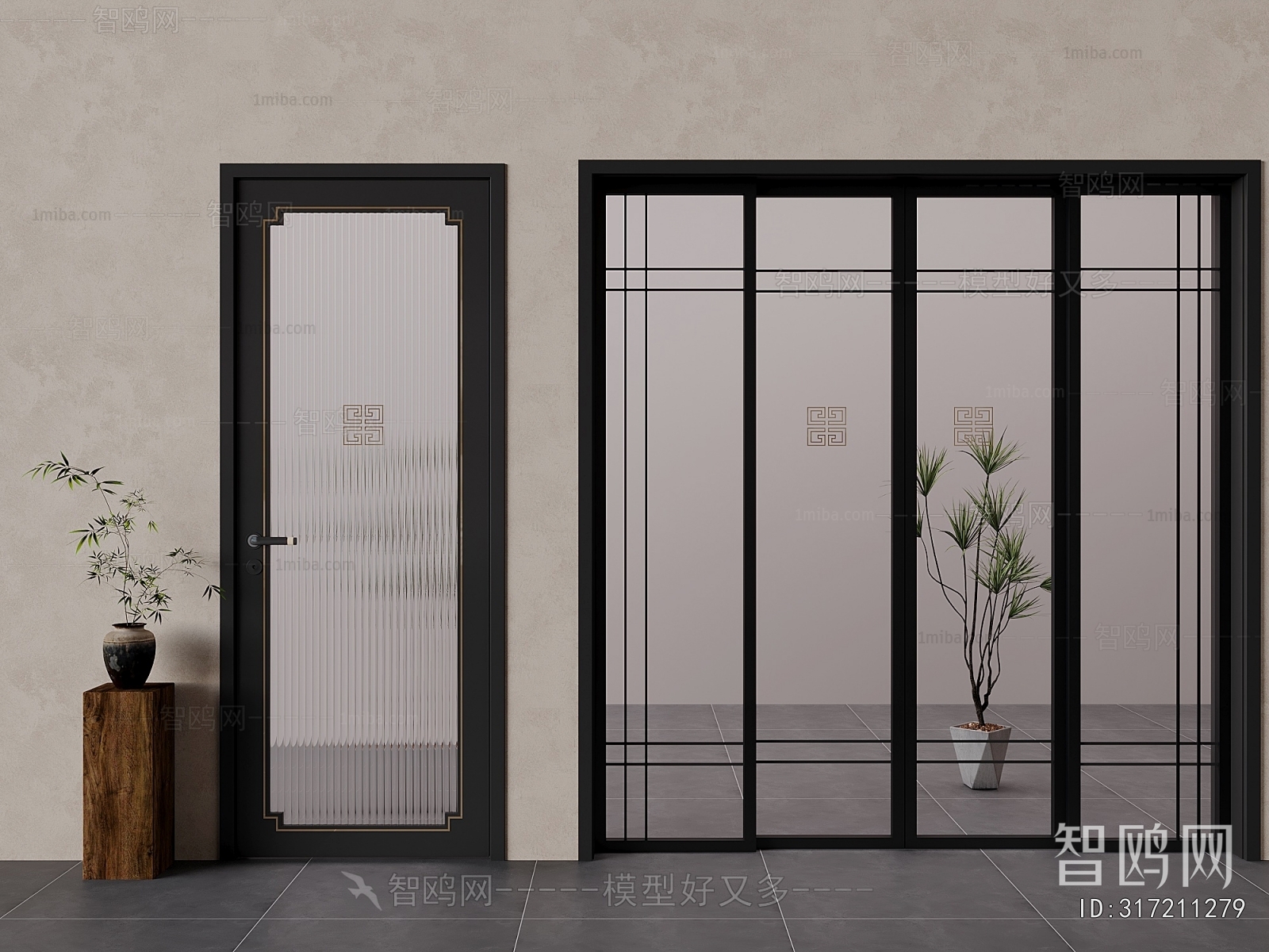 New Chinese Style Sliding Door