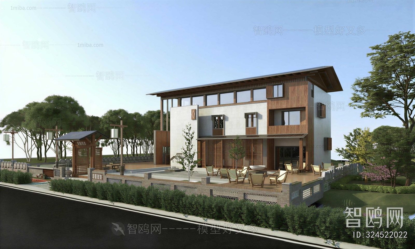 New Chinese Style Appearance Of Commercial Building